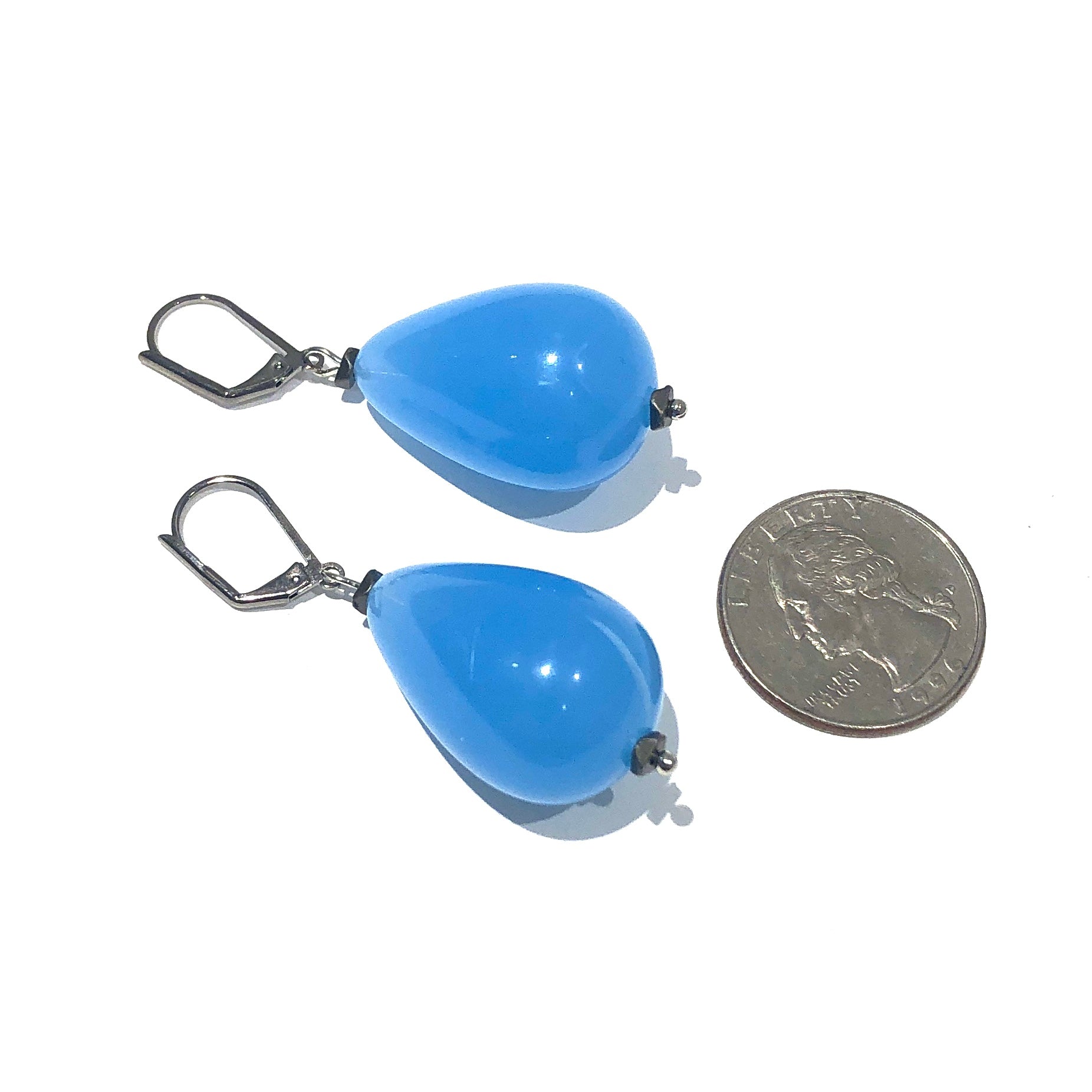 blue chunky earrings