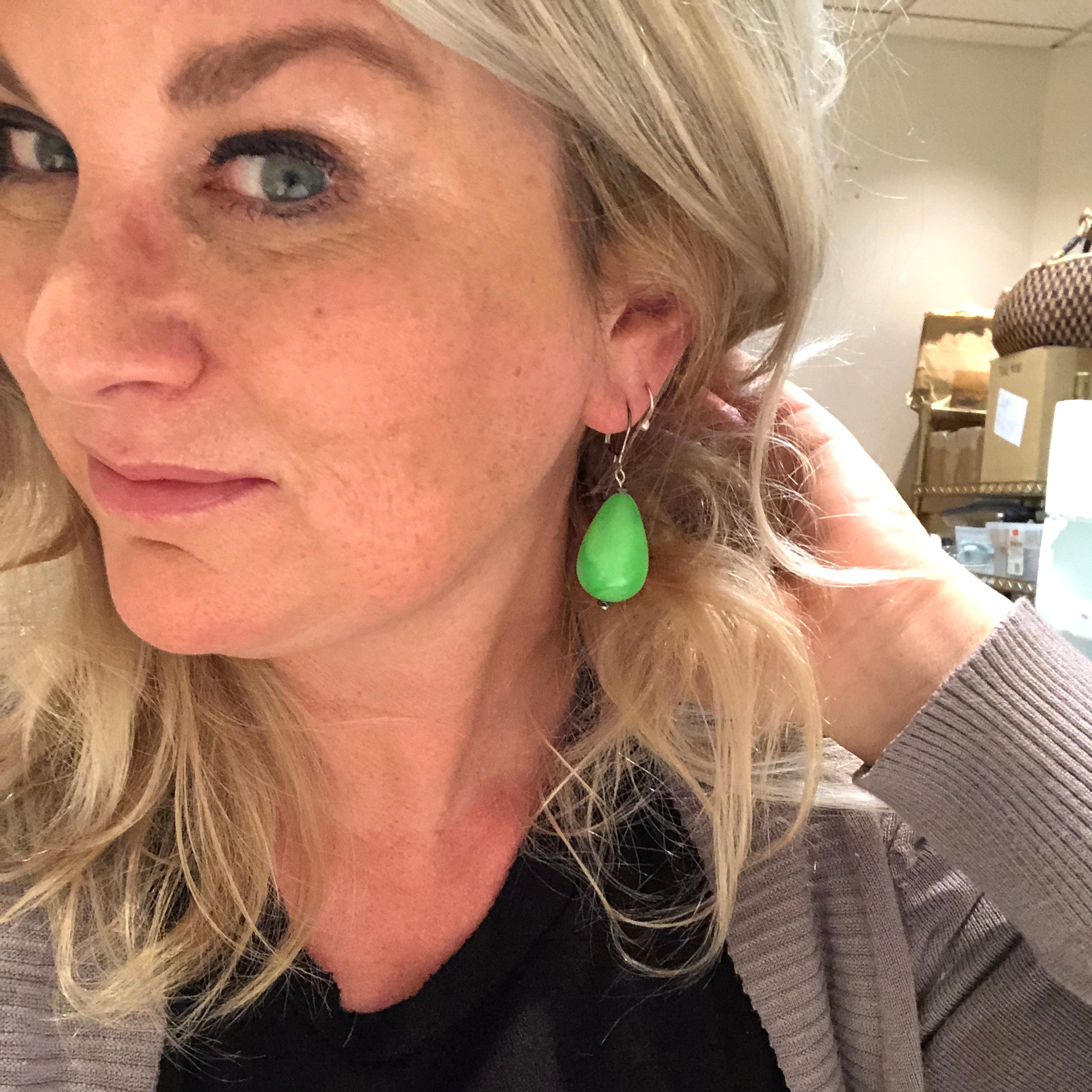 Scale for size drop earrings