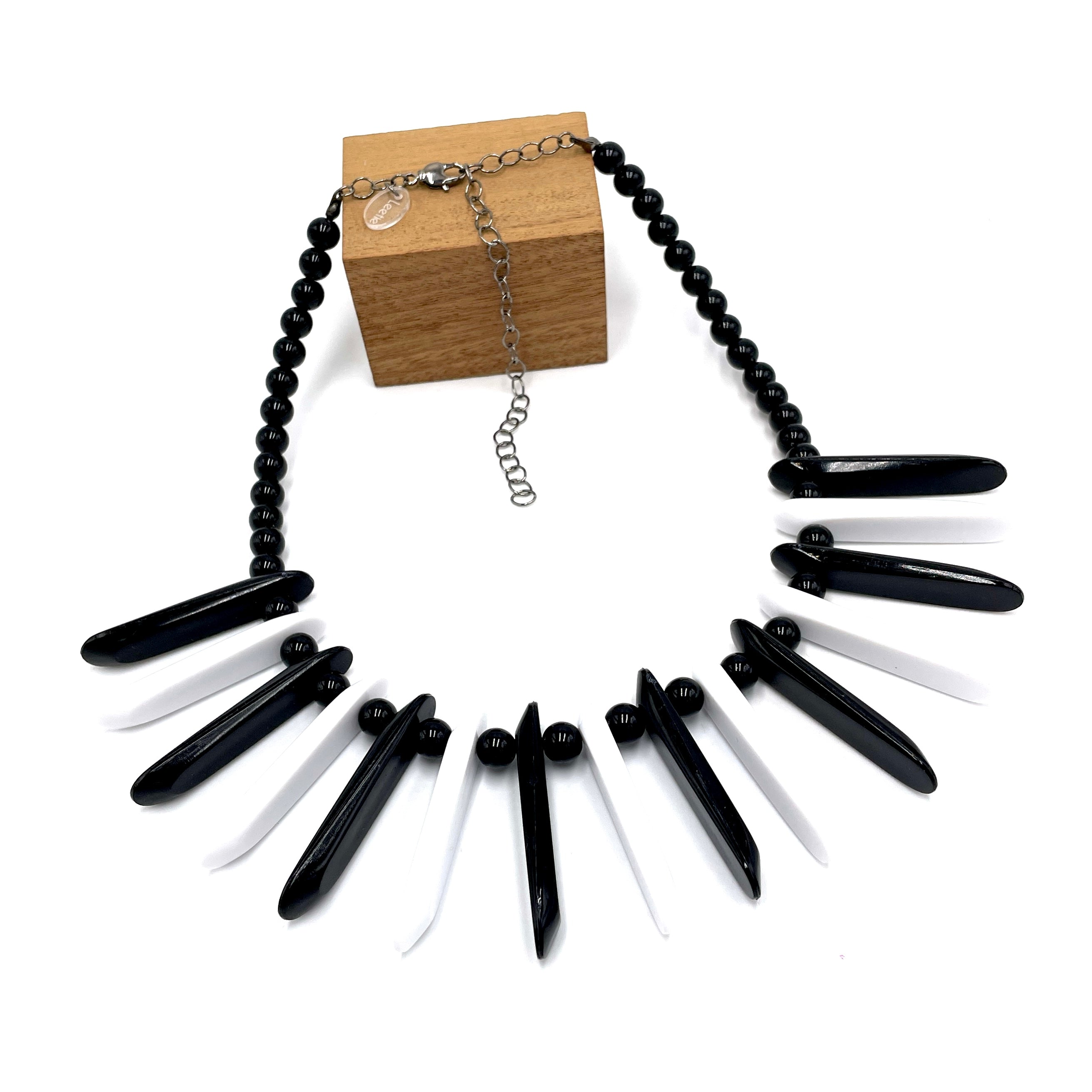 black white necklace