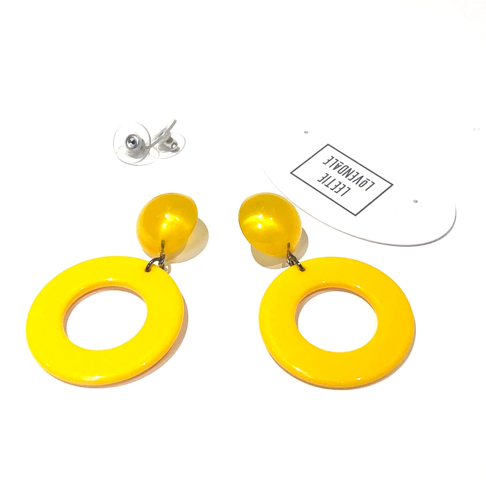yellow statement earrings