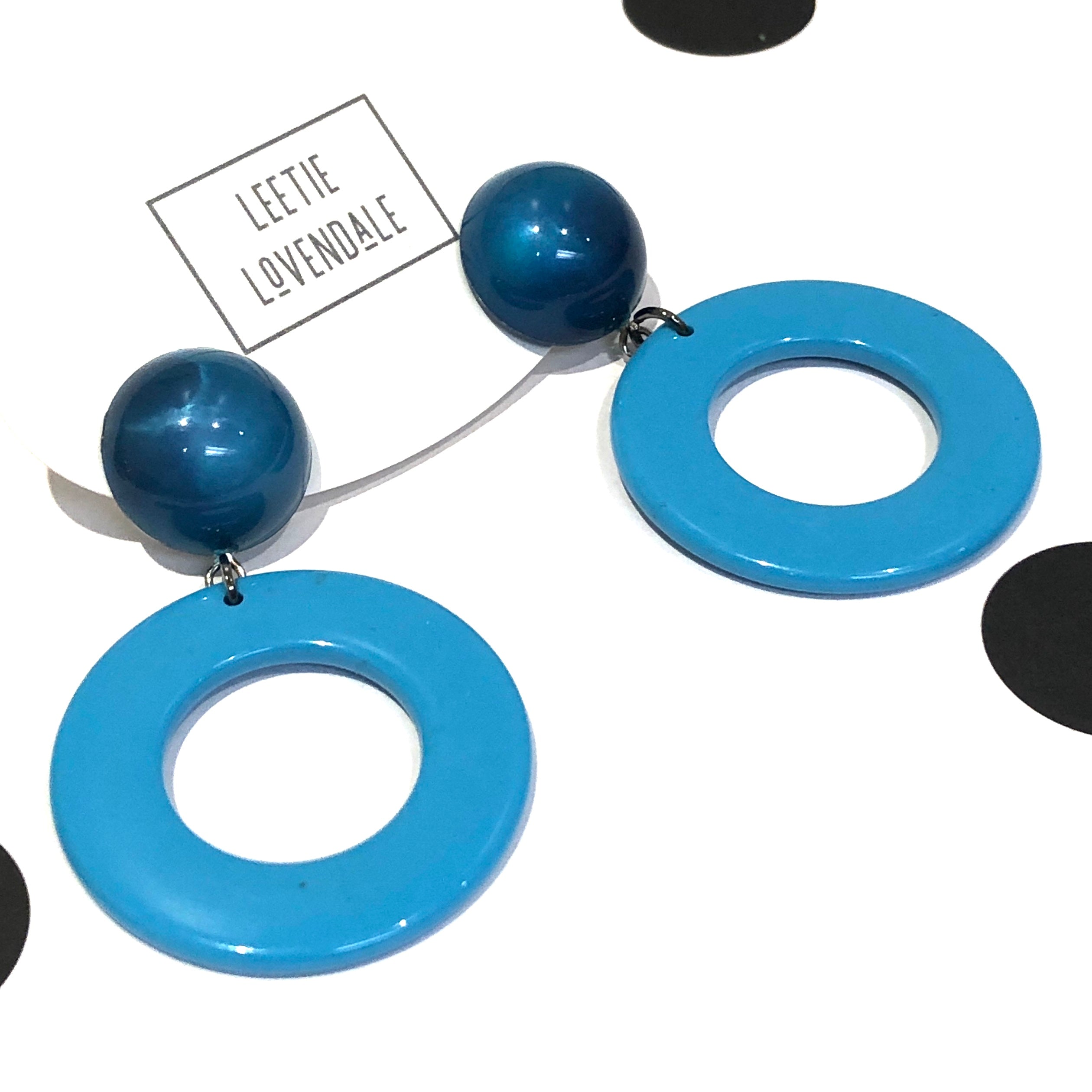 Peacock Candy Donut Drop Earrings