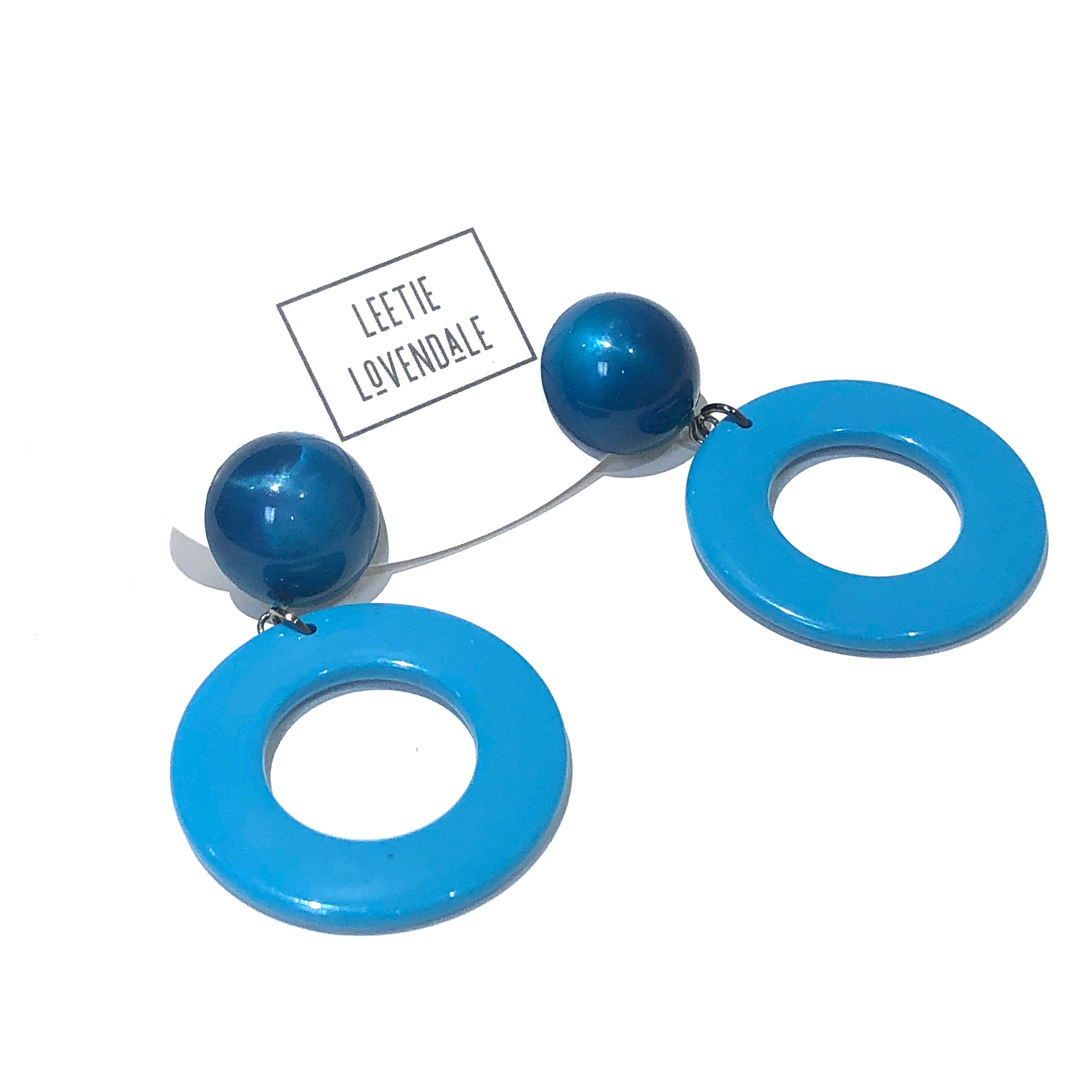 Peacock Candy Donut Drop Earrings