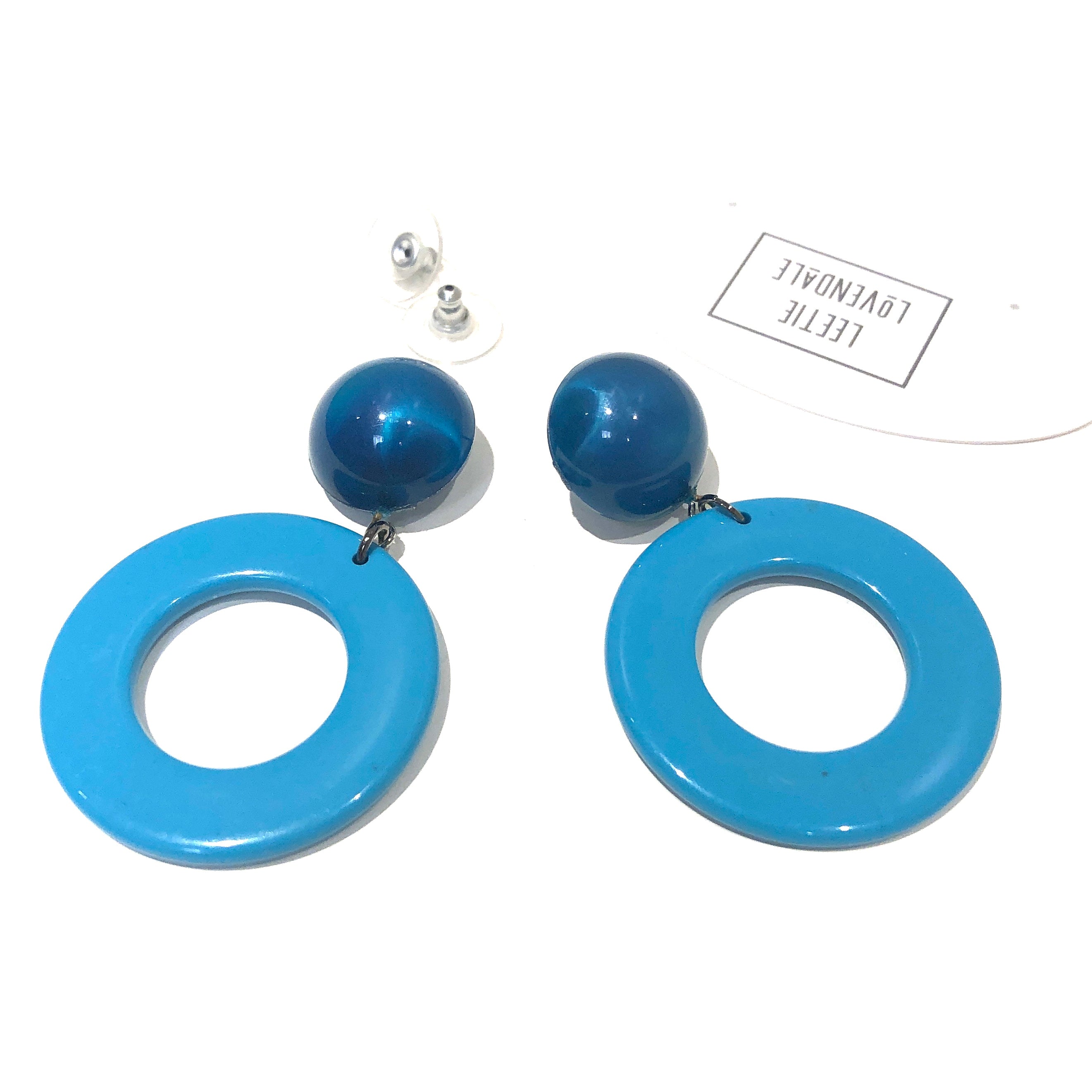 Peacock Candy Donut Drop Earrings