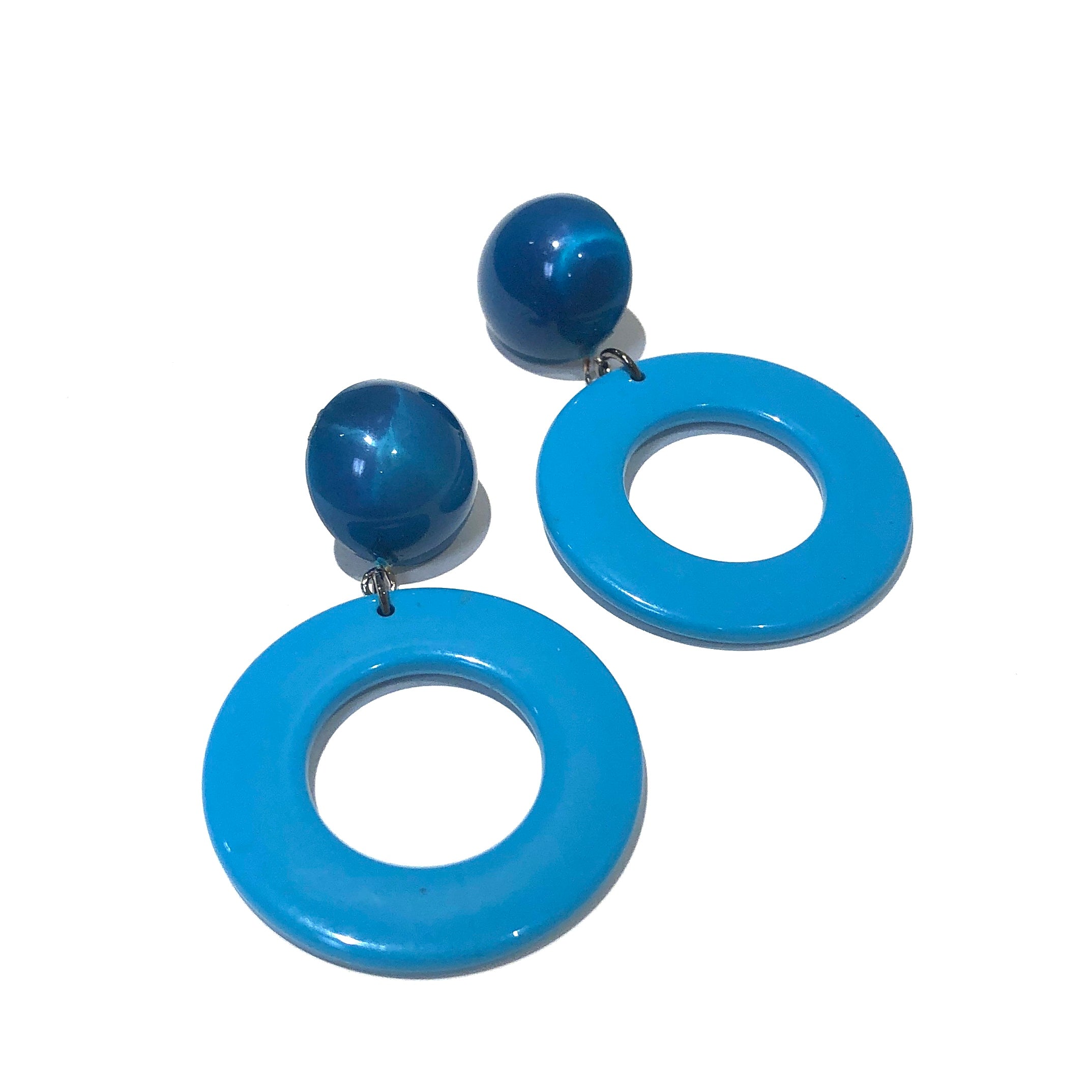 Peacock Candy Donut Drop Earrings