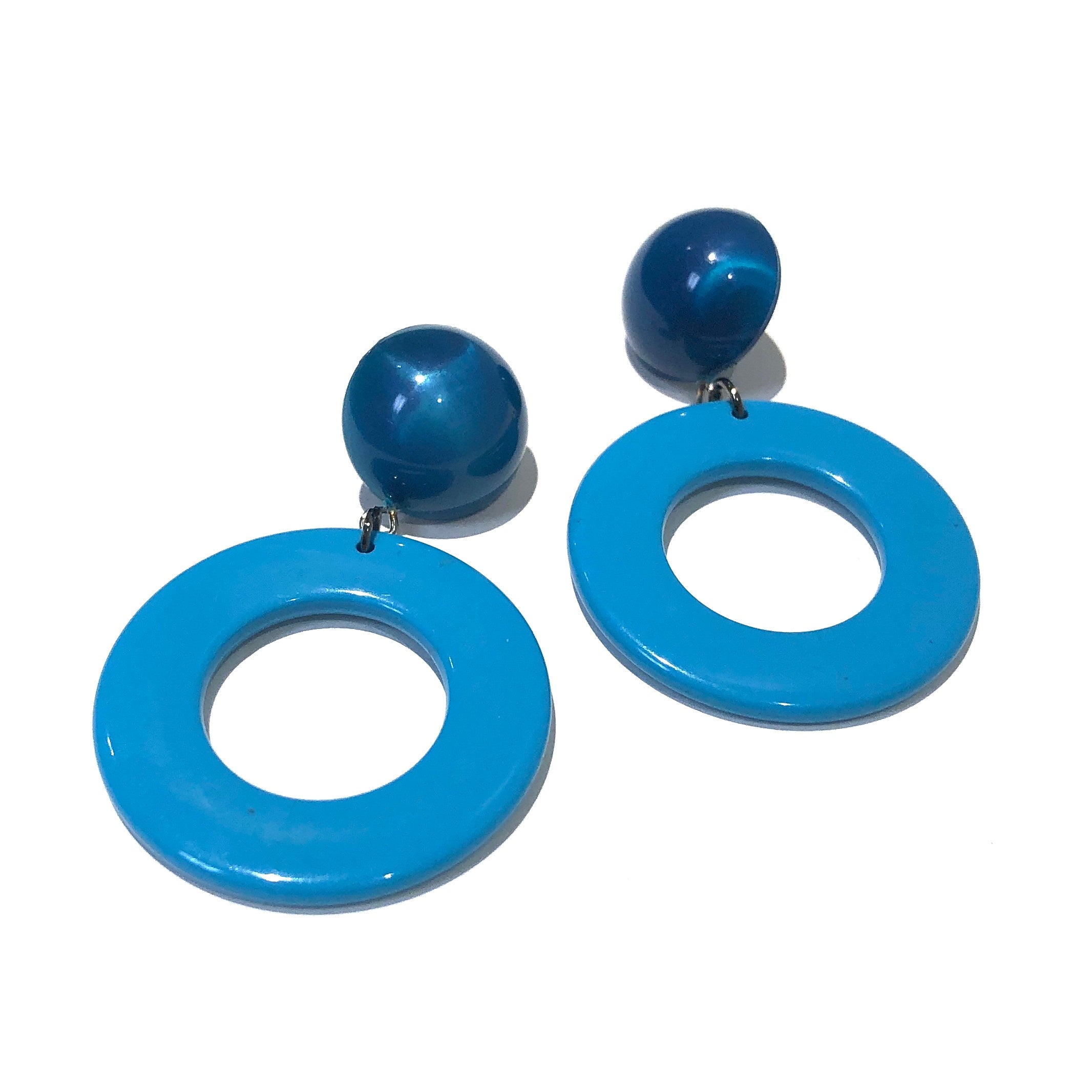 Peacock Candy Donut Drop Earrings