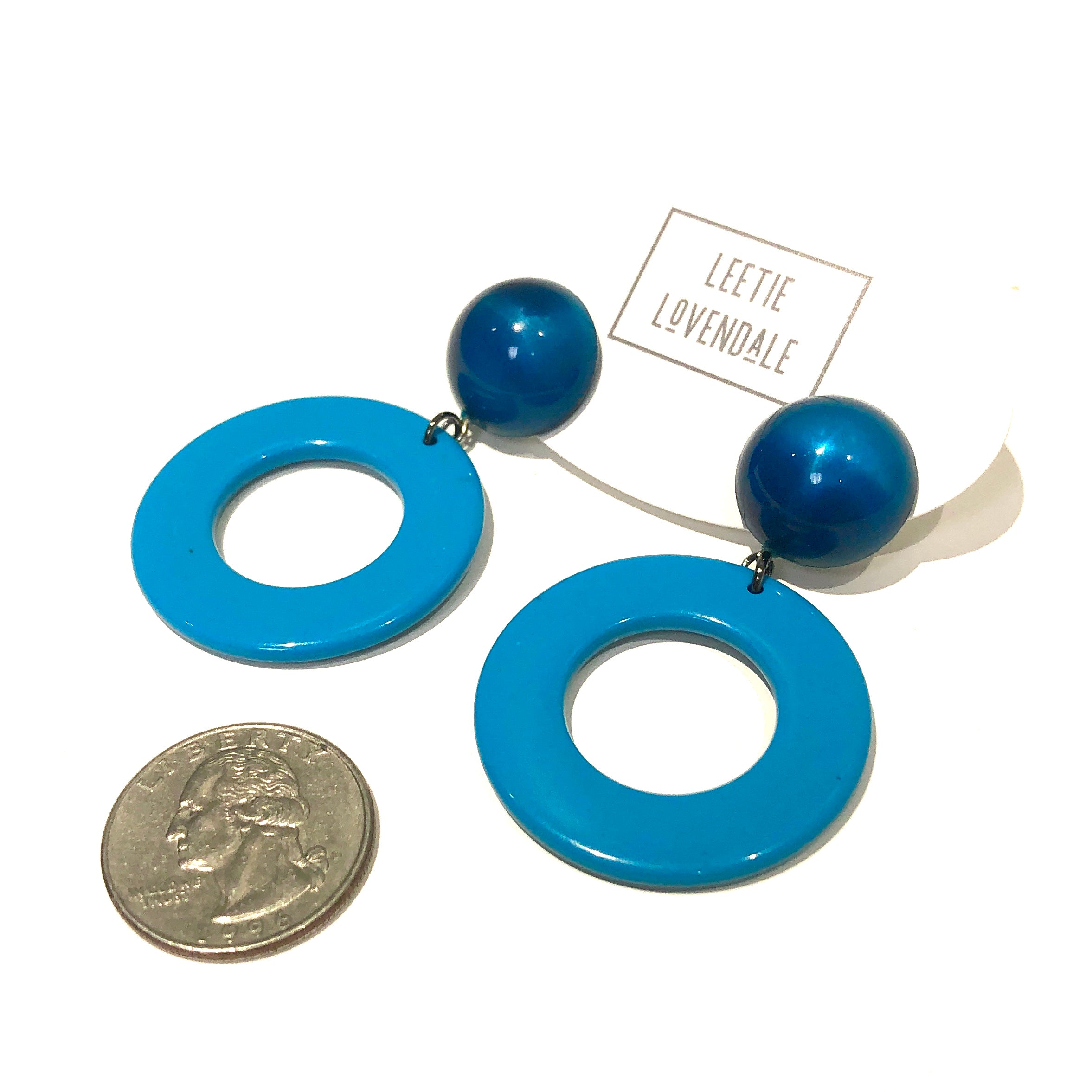 Peacock Candy Donut Drop Earrings