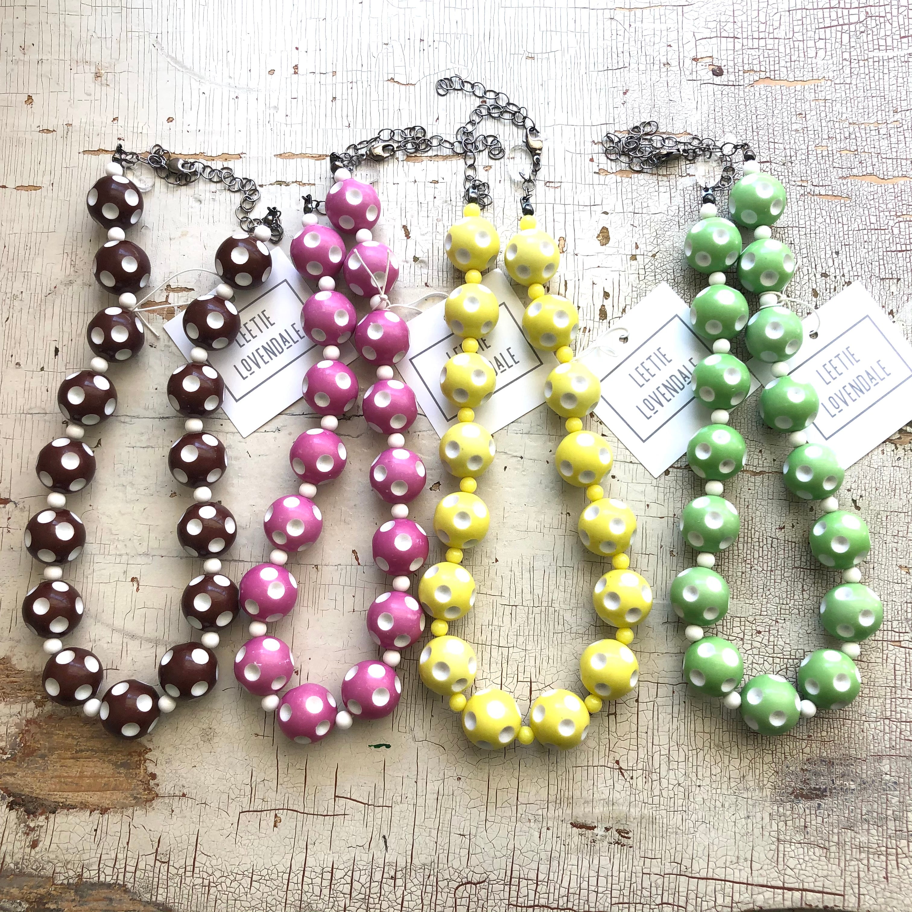 Brown Polka Dot Heirloom Marco Necklace