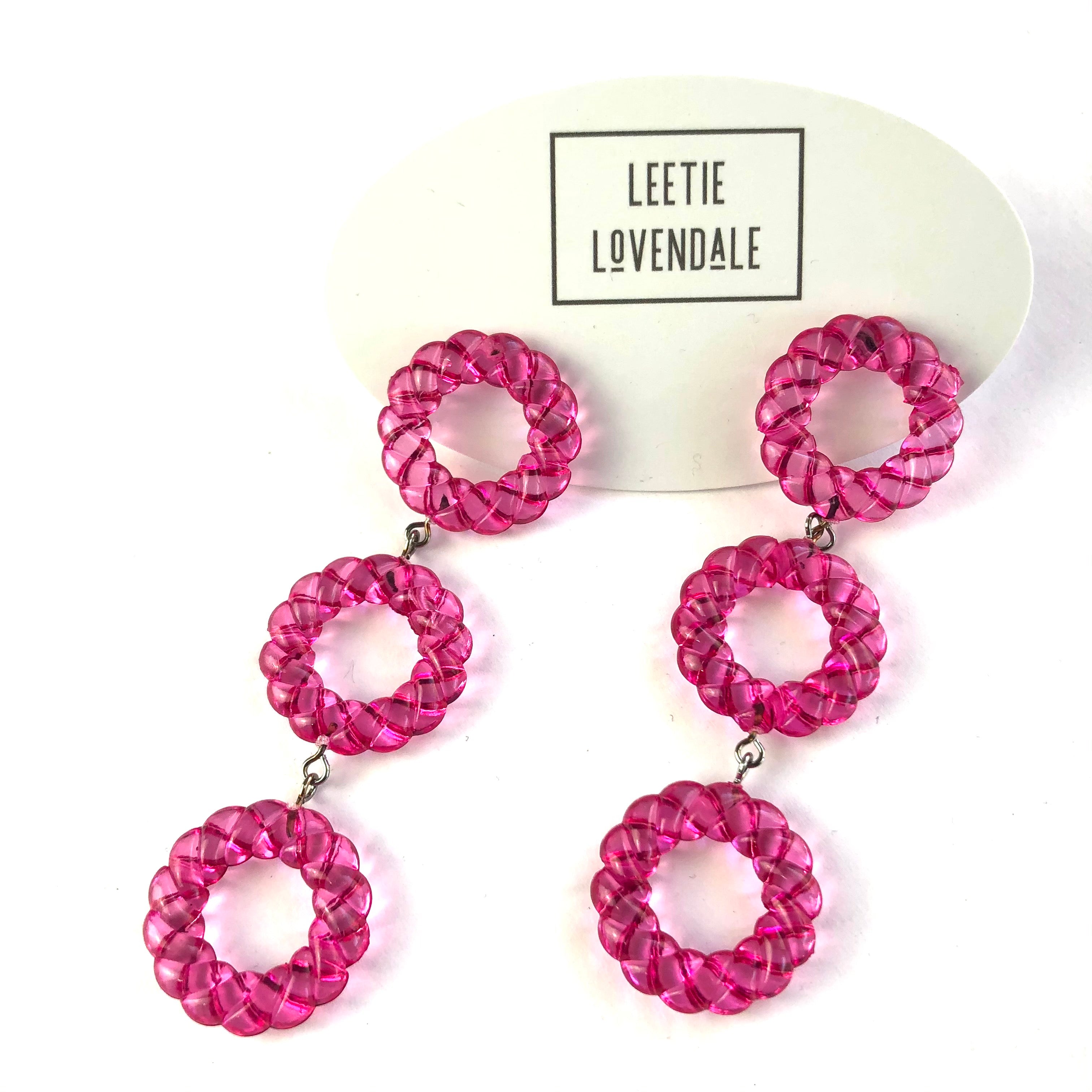 deep pink earrings