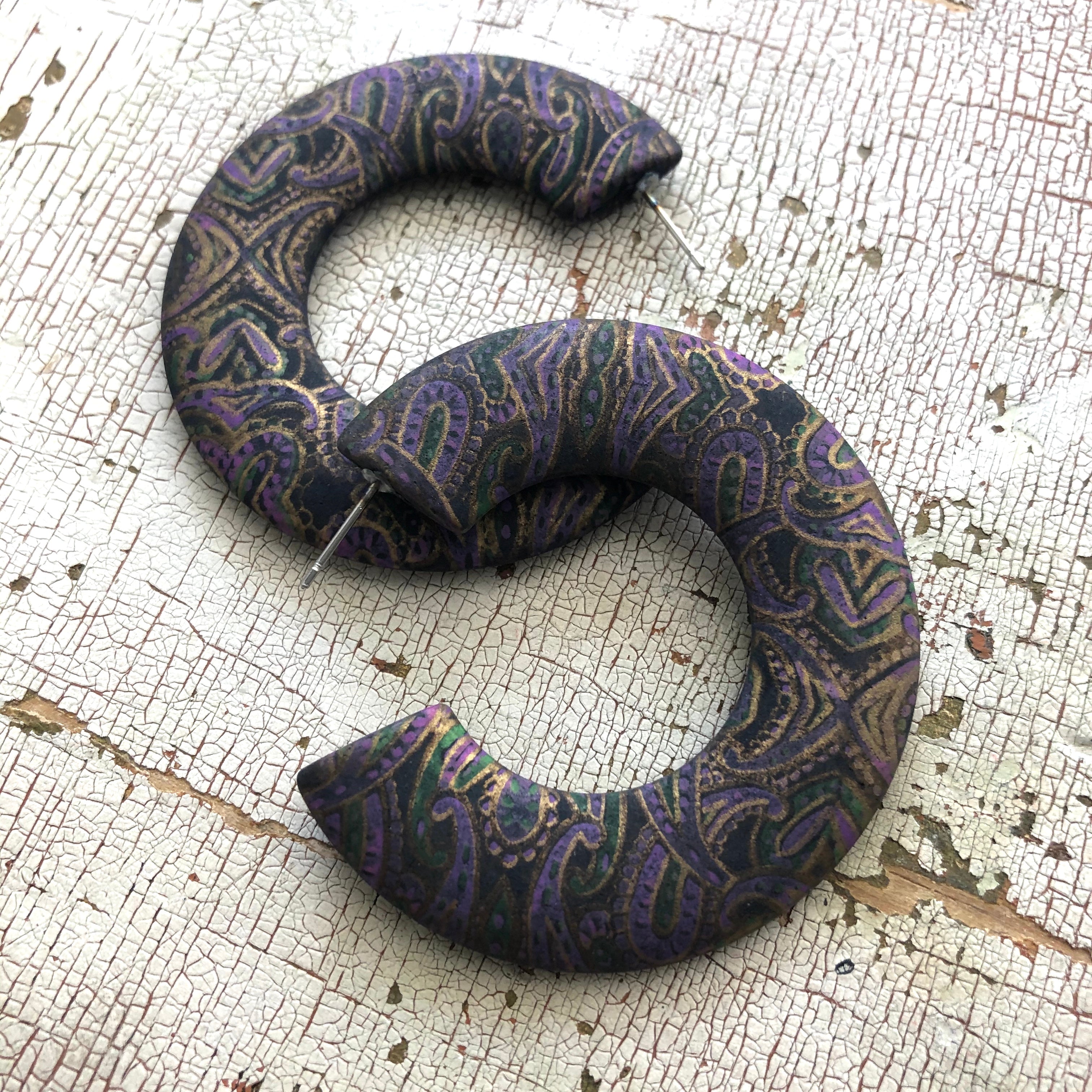 paisley big hoops