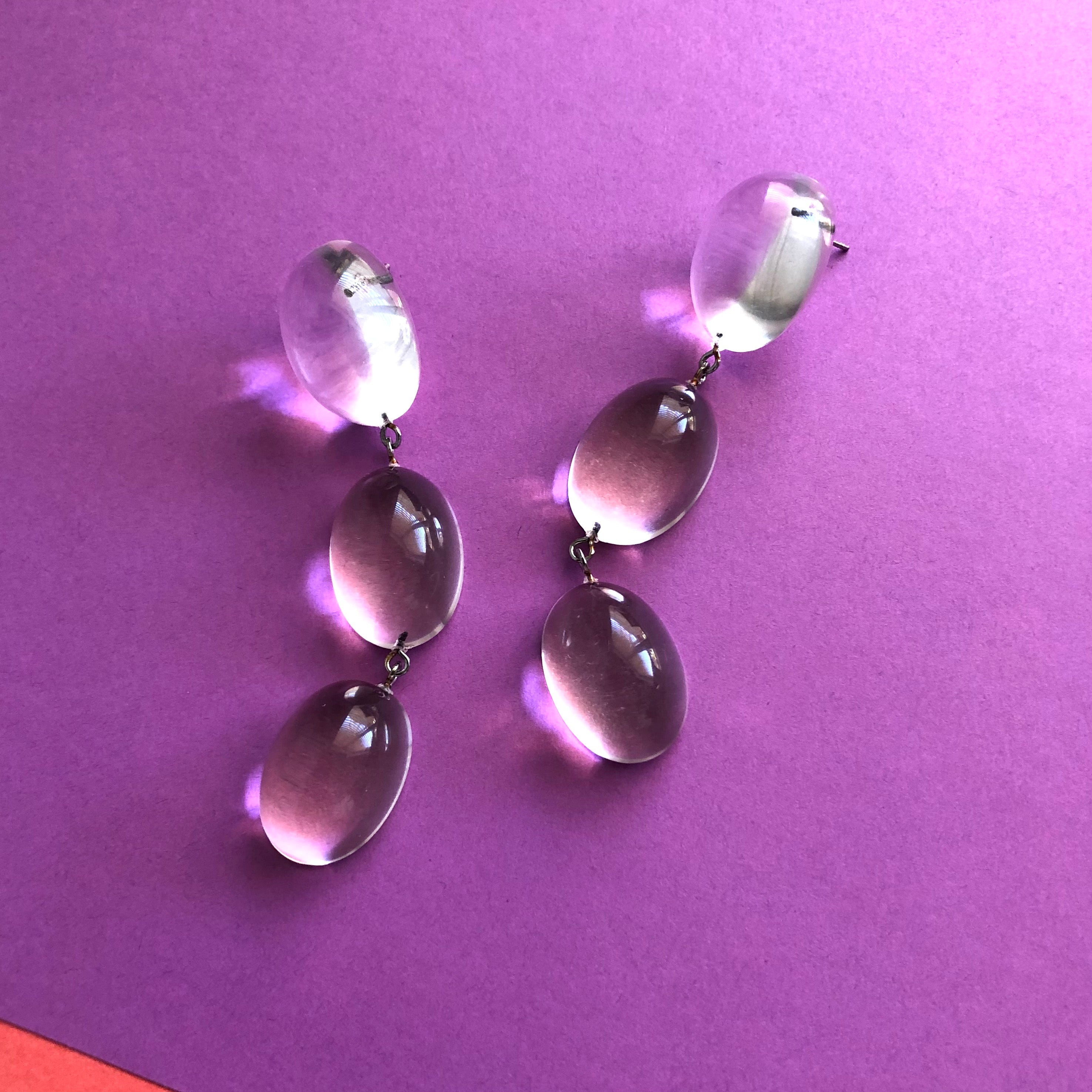 clear long drop earrings