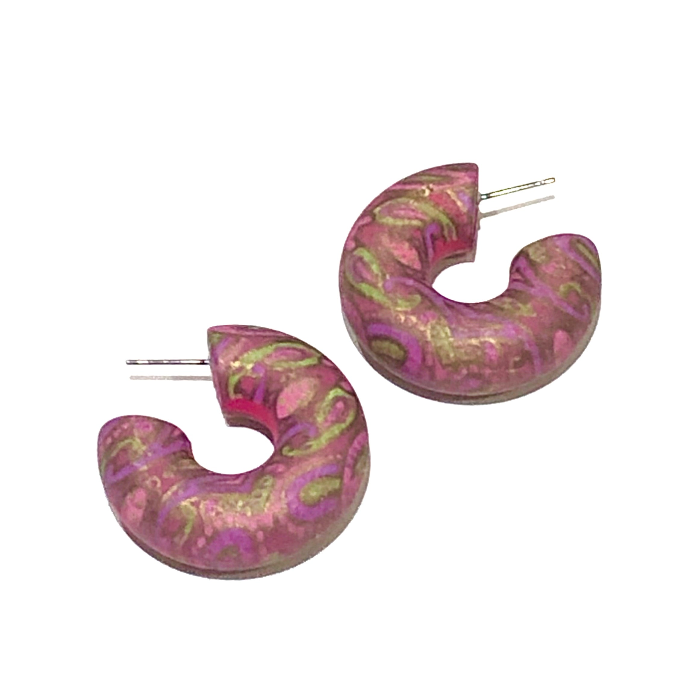 metallic gold paisley hoops