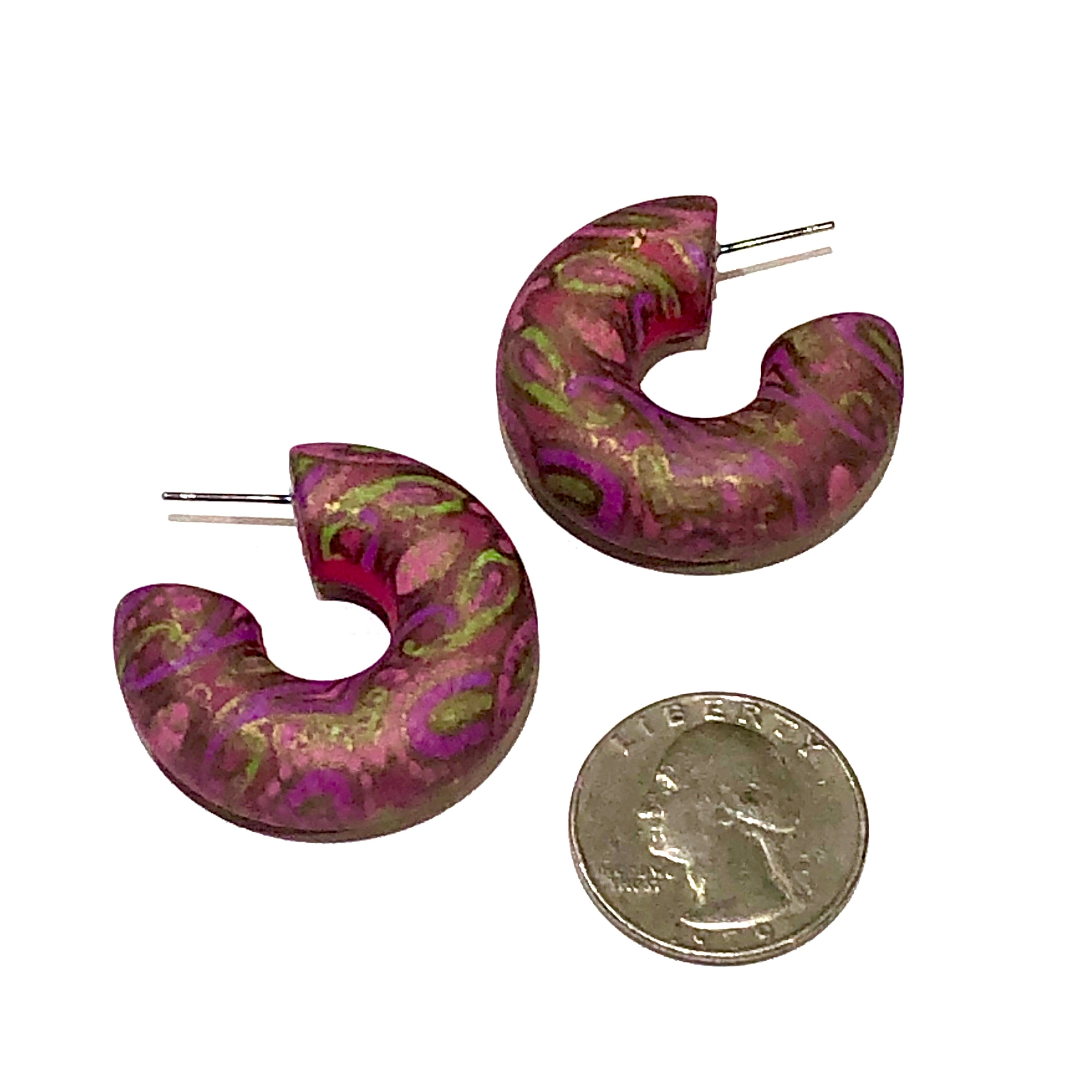 purple paisley earrings