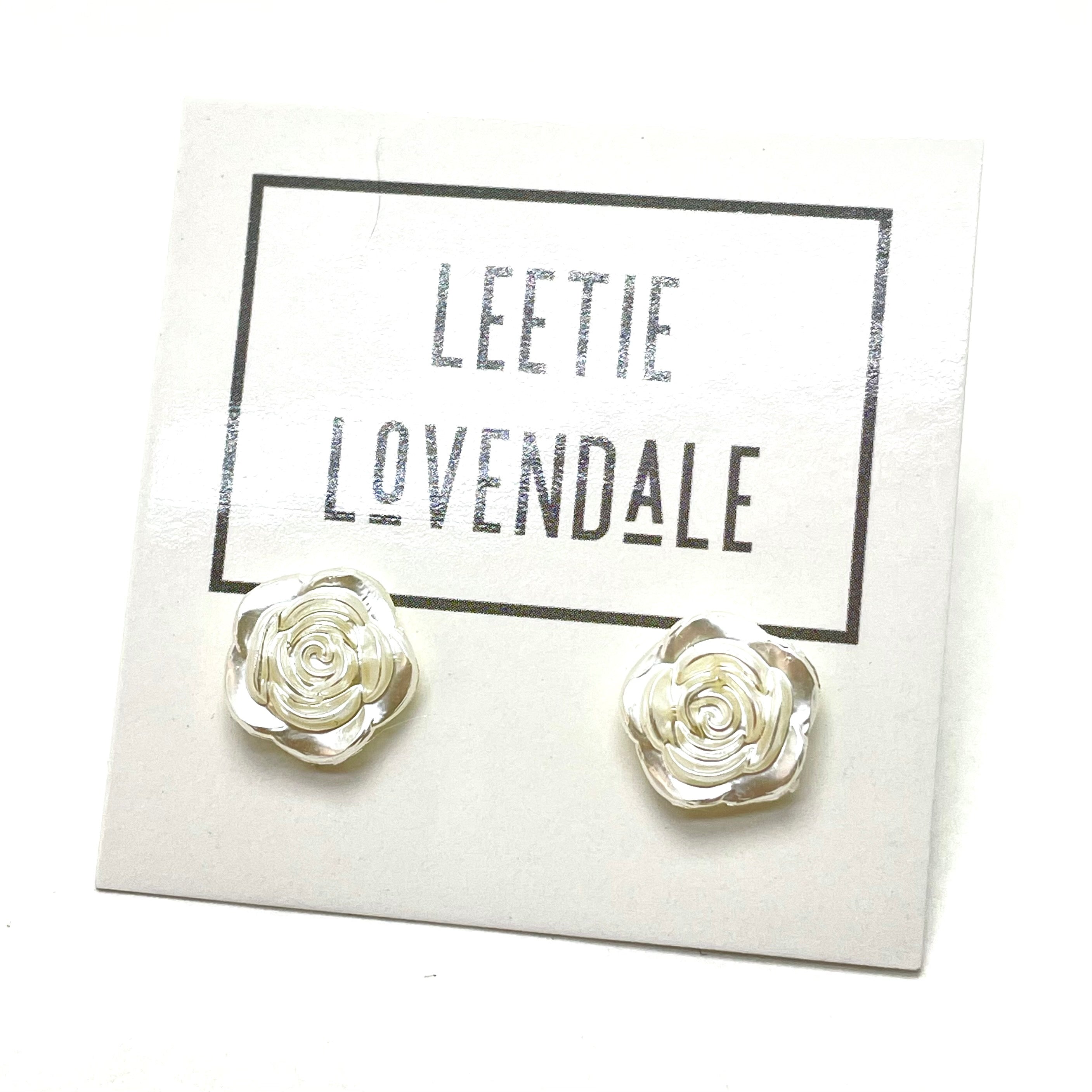 pearl flower studs