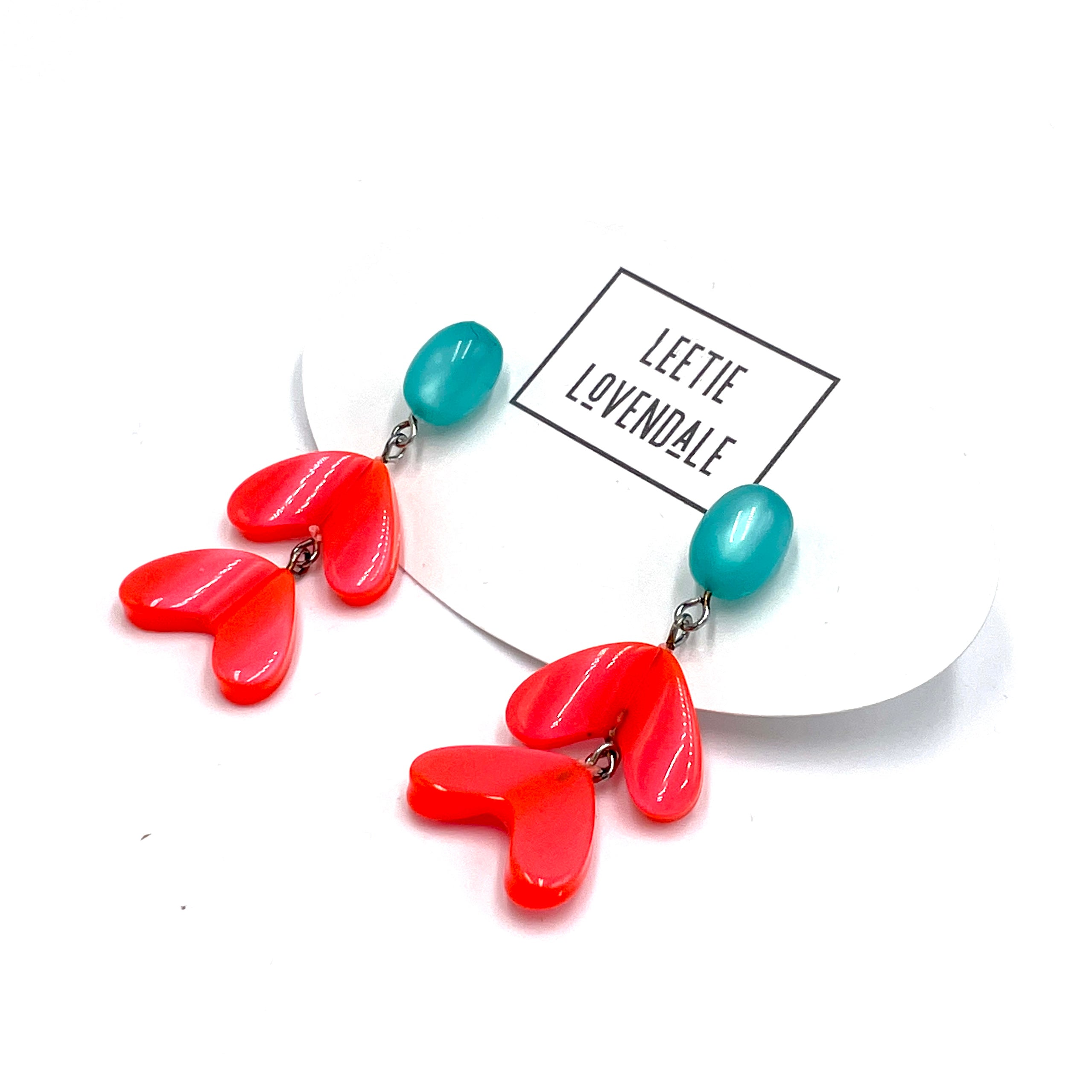 Teal & Orange Ivy Drop Earrings *