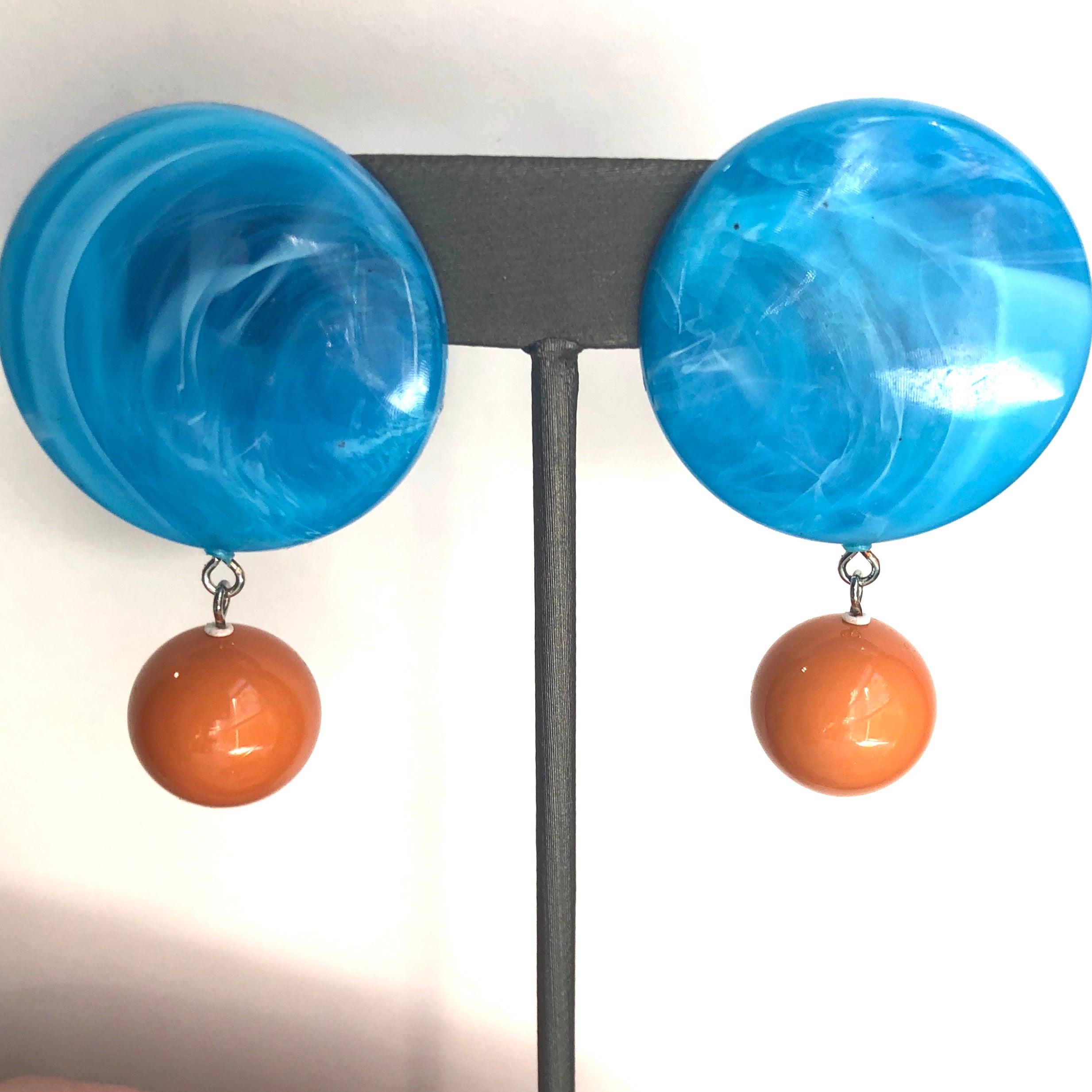 butterscotch aqua earrings