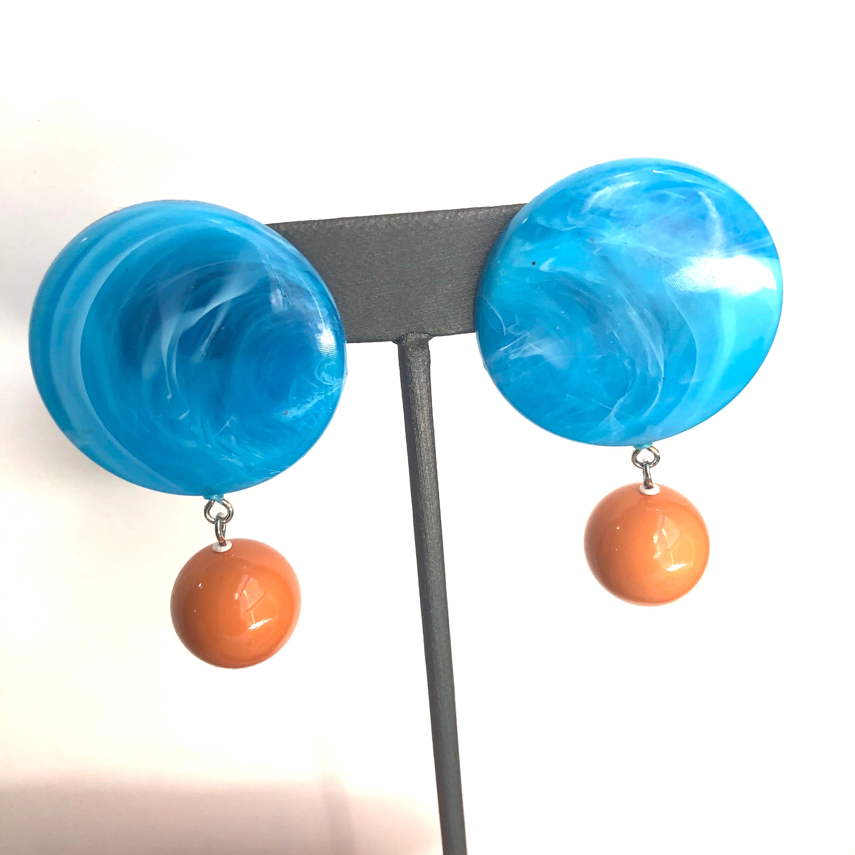 aqua lucite earrings