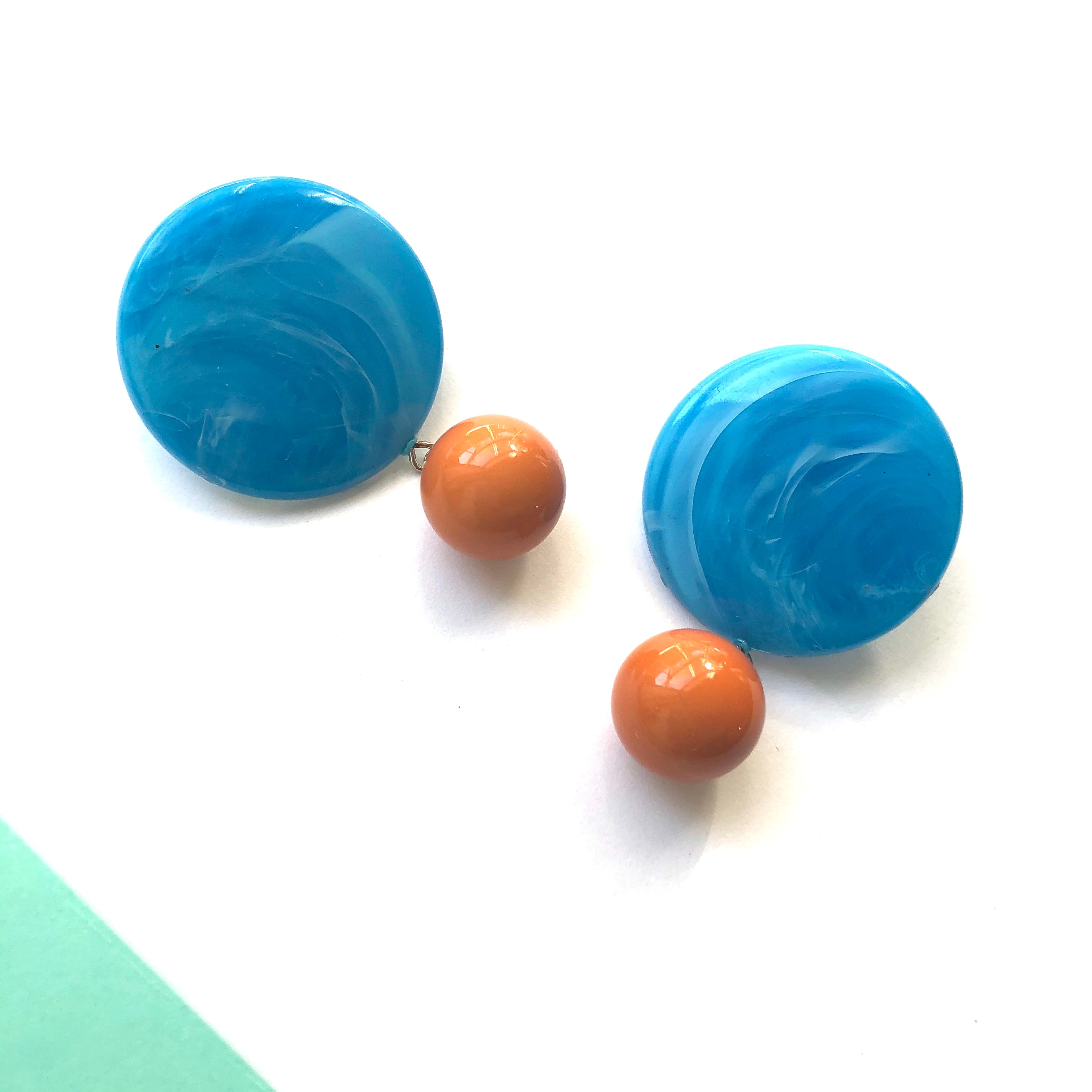 aqua dottie earrings