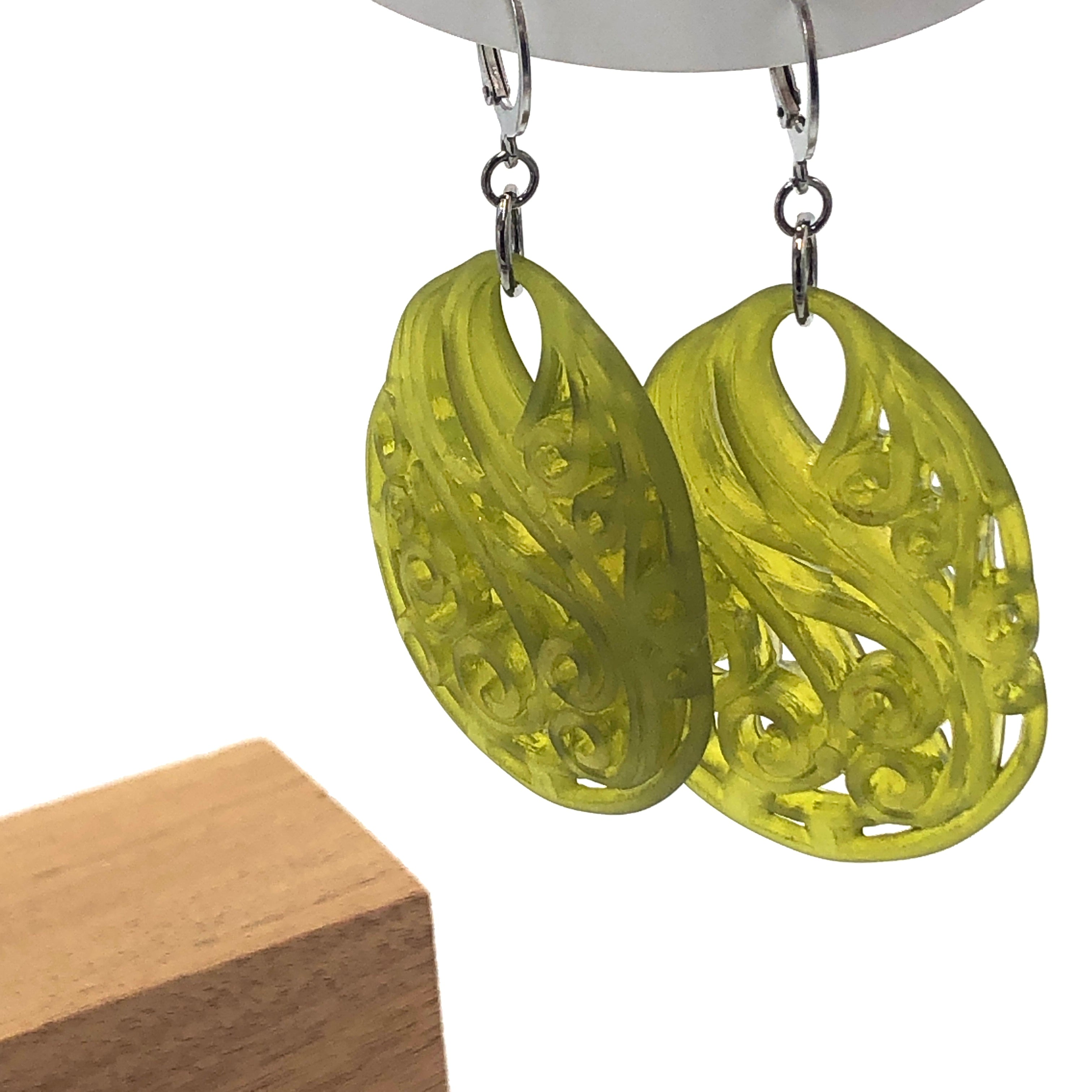 green earrings