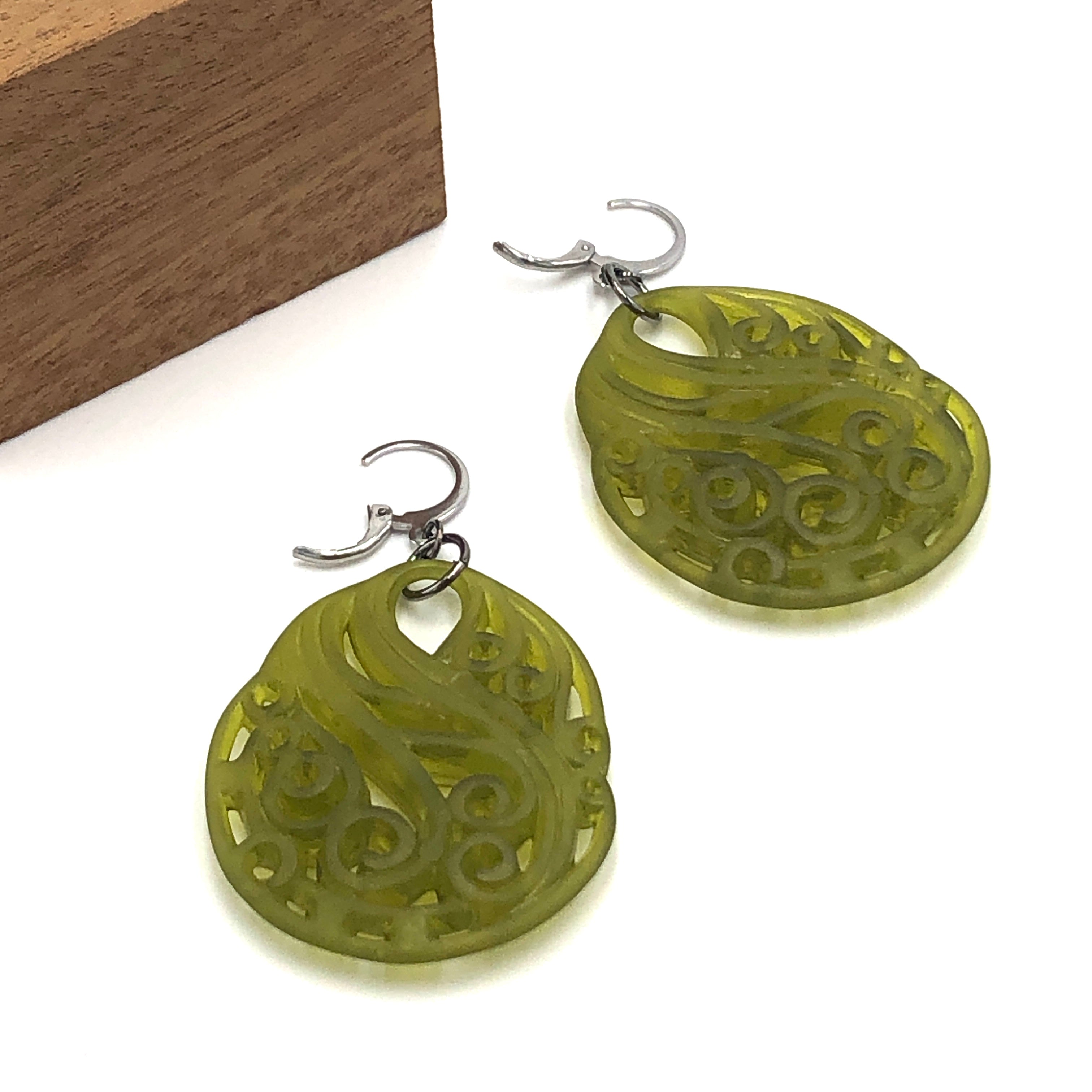 deep green earrings