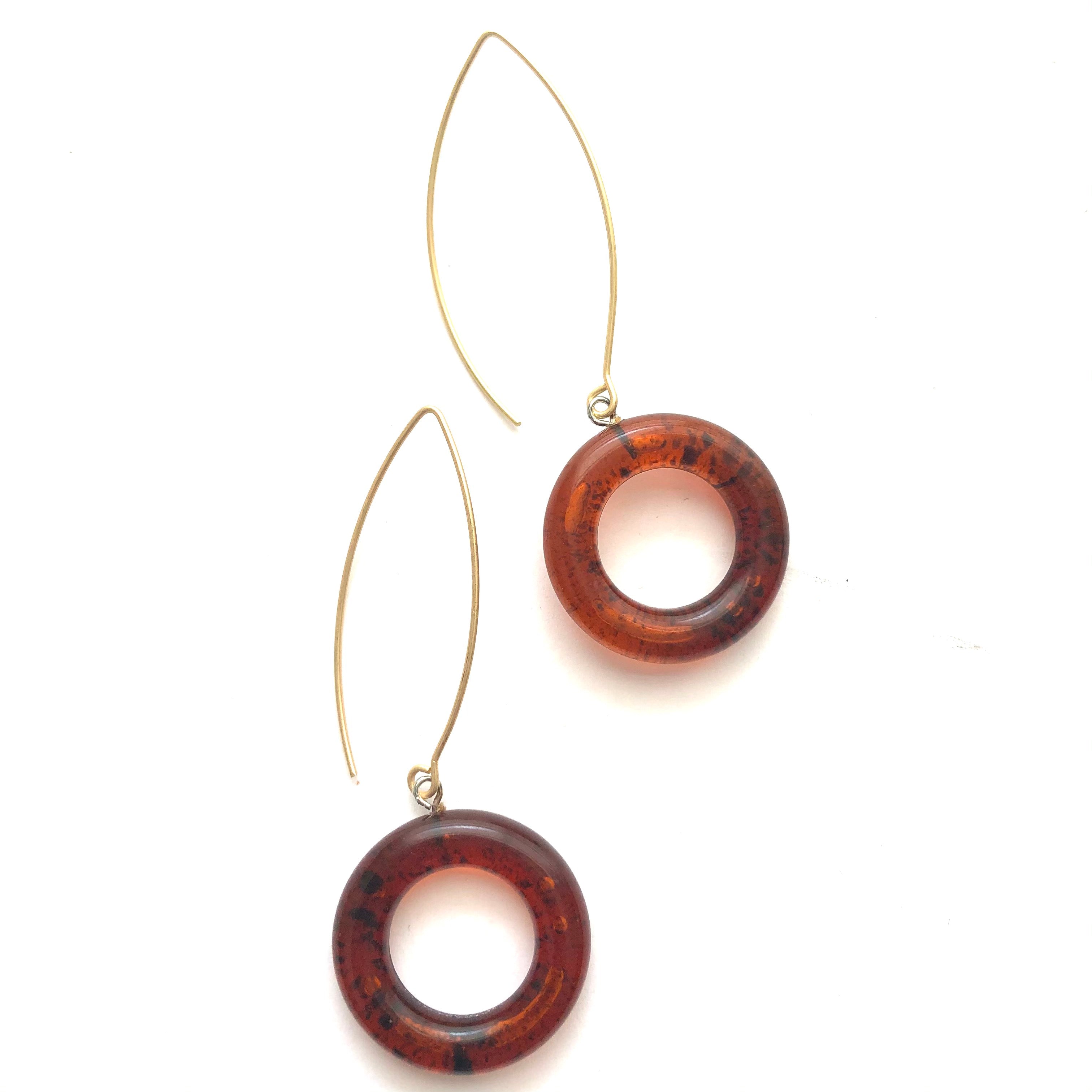 Tortoise Donut RainDrop Earrings