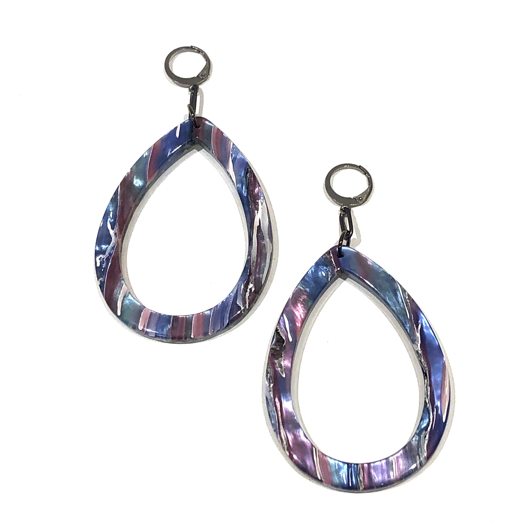Lilac Aurora Borealis Muted Teardrop Drop Earrings