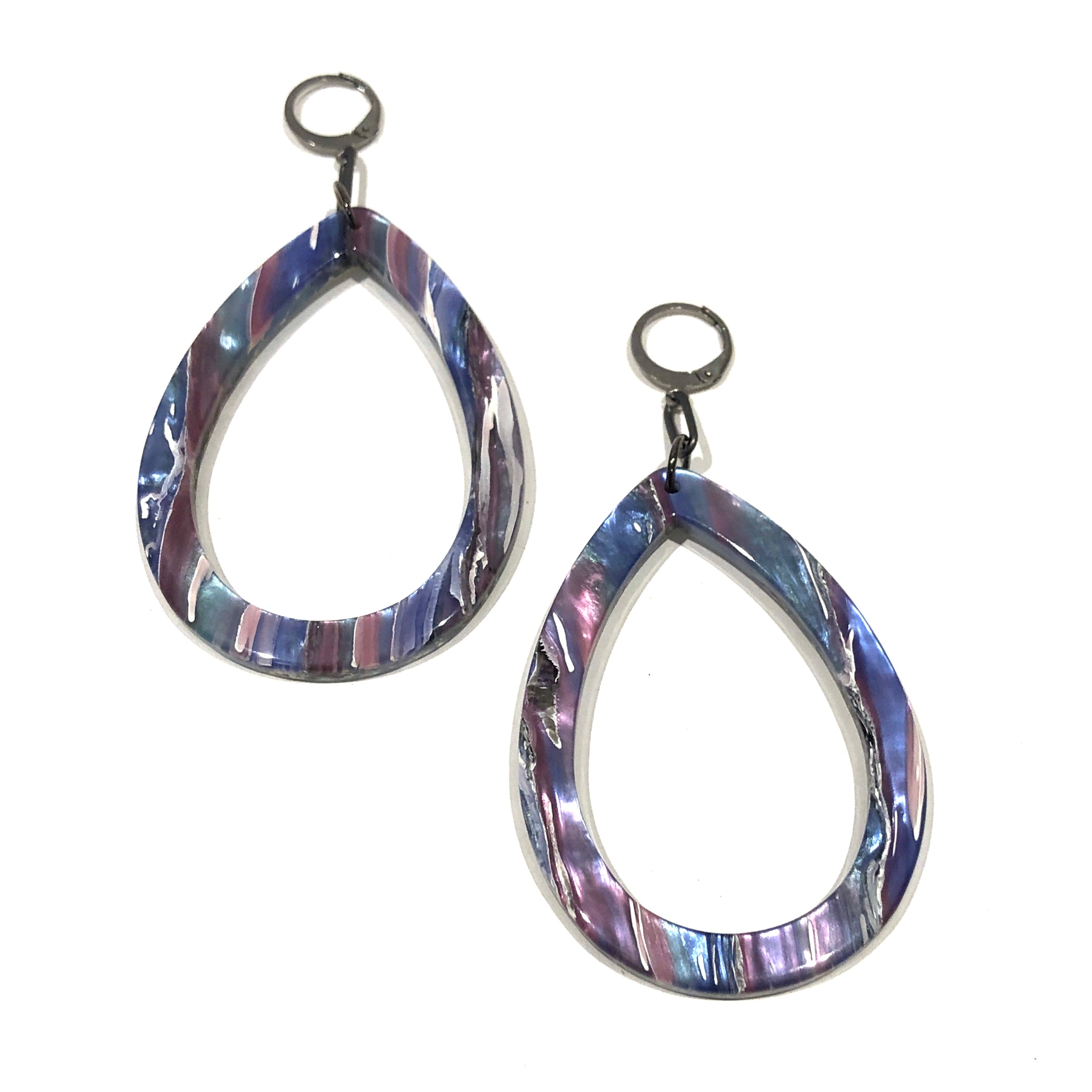 Lilac Aurora Borealis Muted Teardrop Drop Earrings