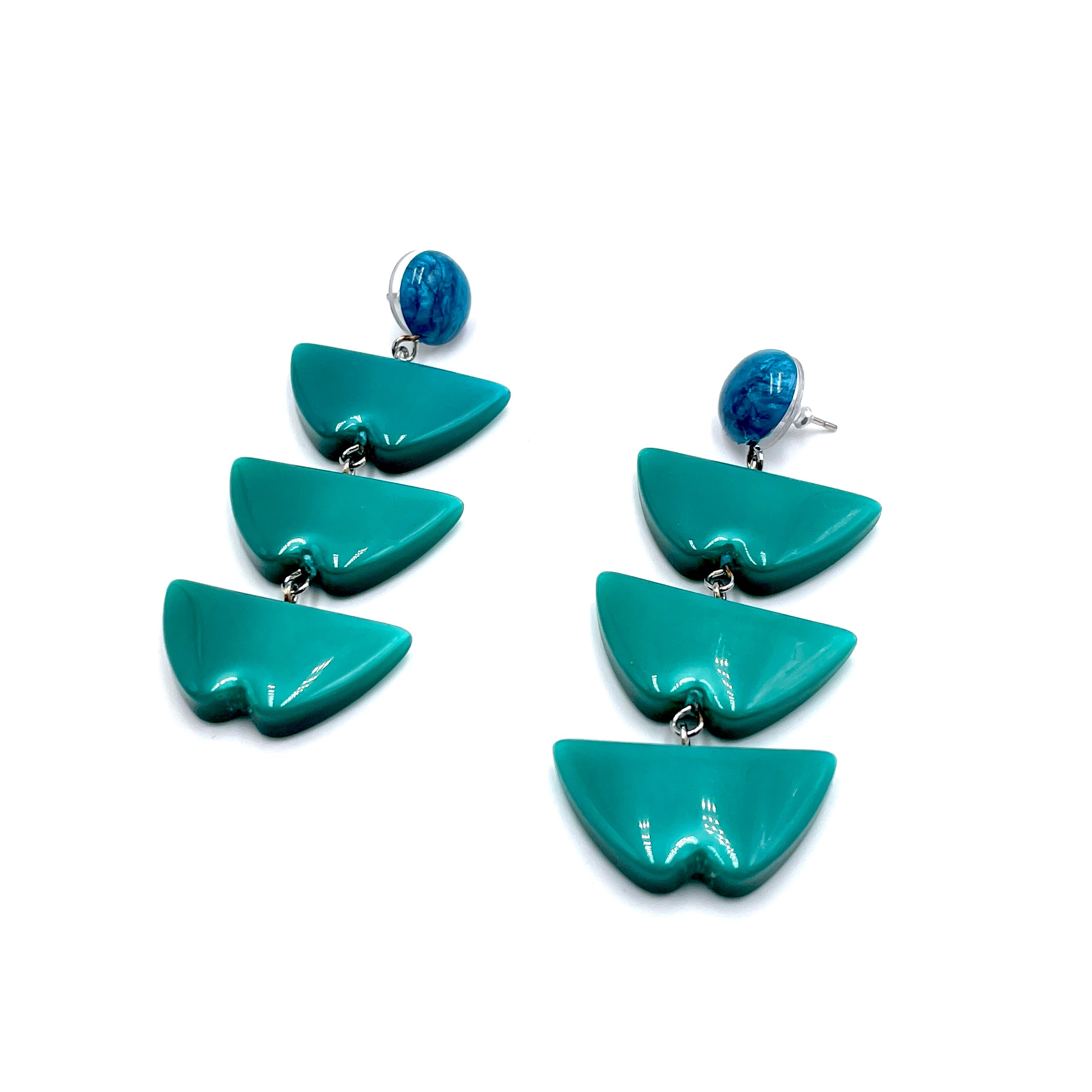 green statement earrings