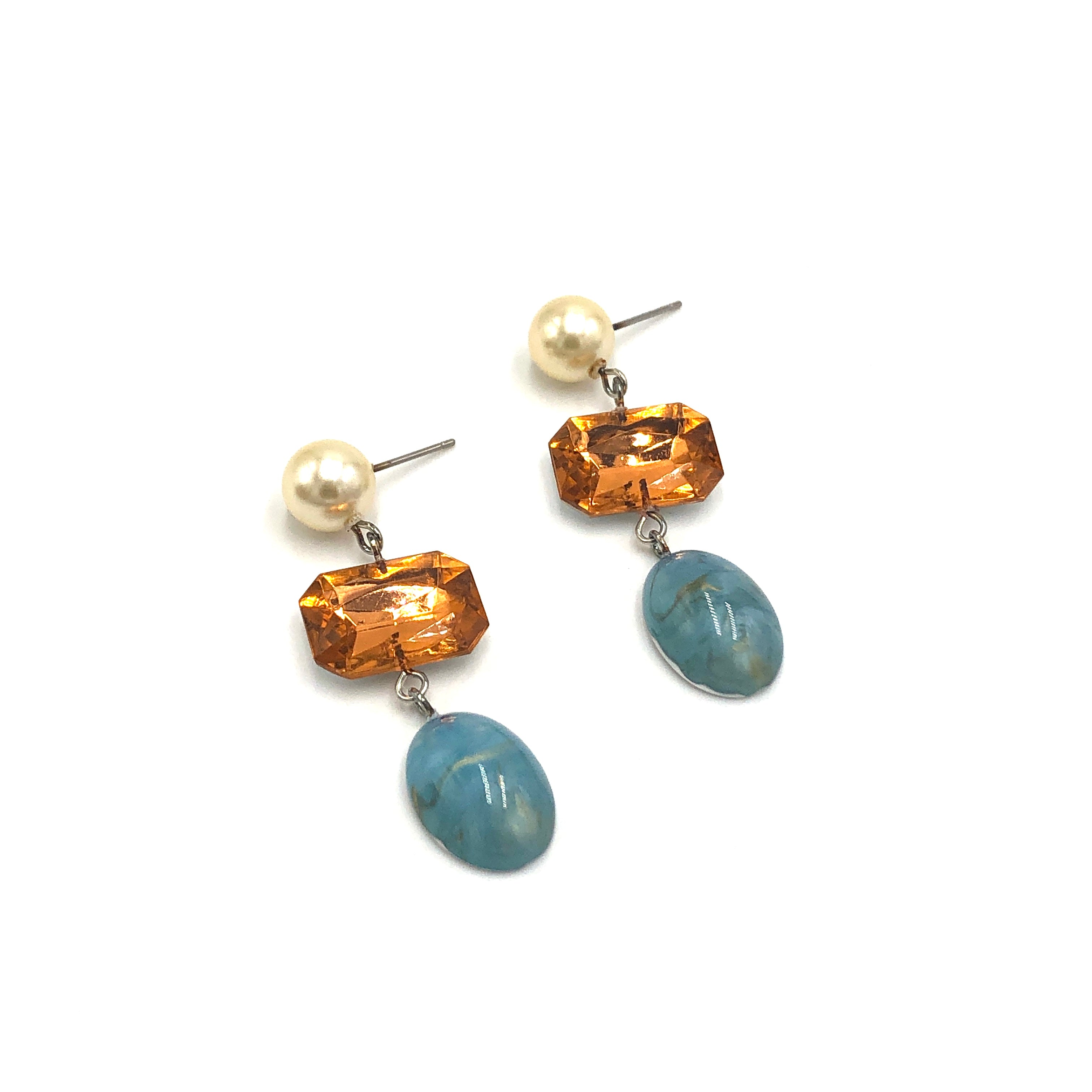 ice peach pearl earrings