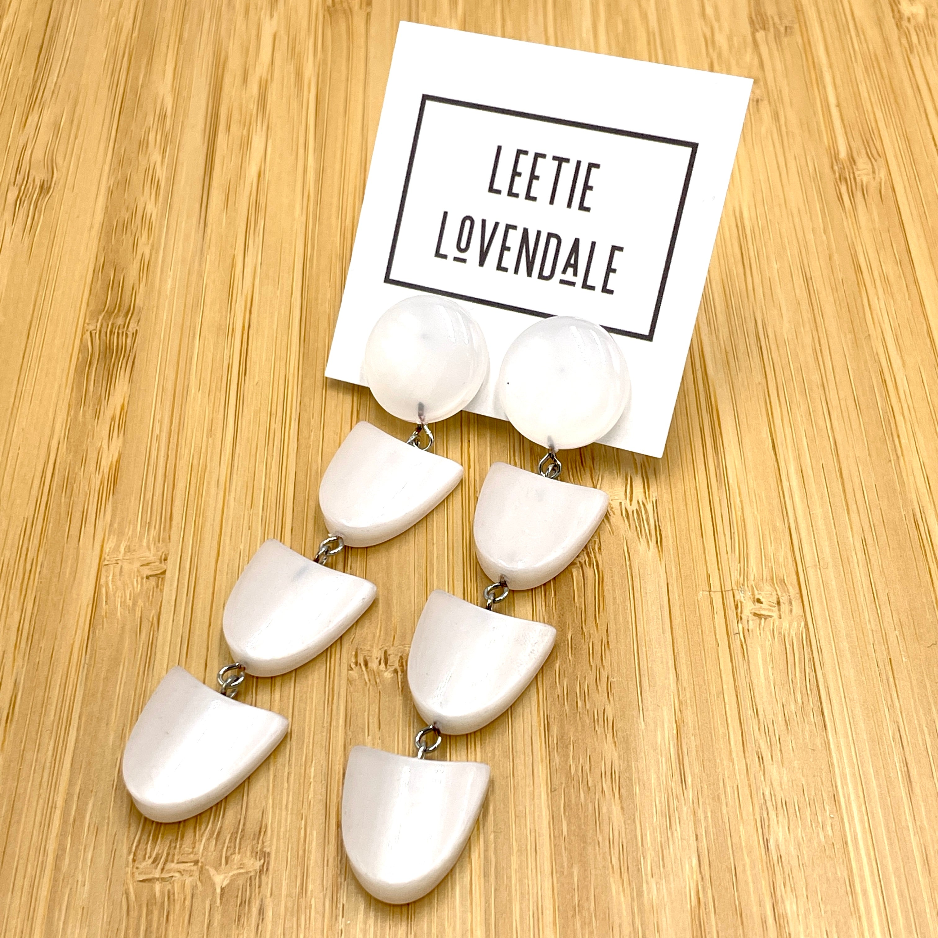 White Arrow Moonglow Earrings *