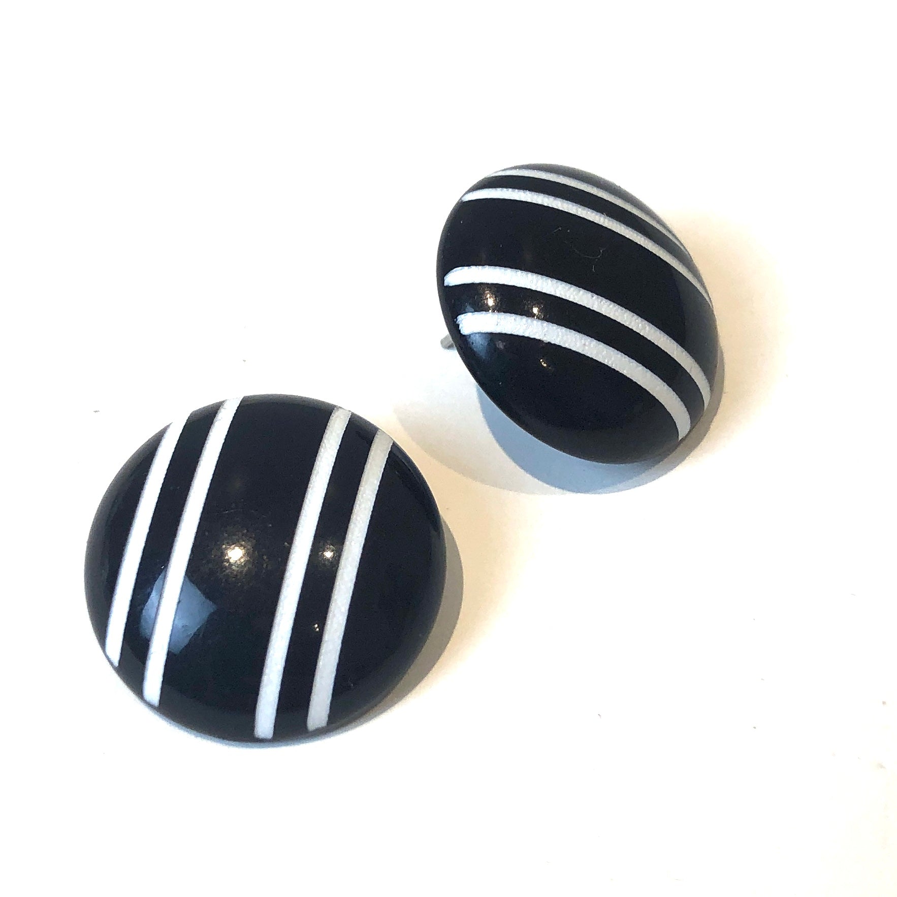 striped black earrings