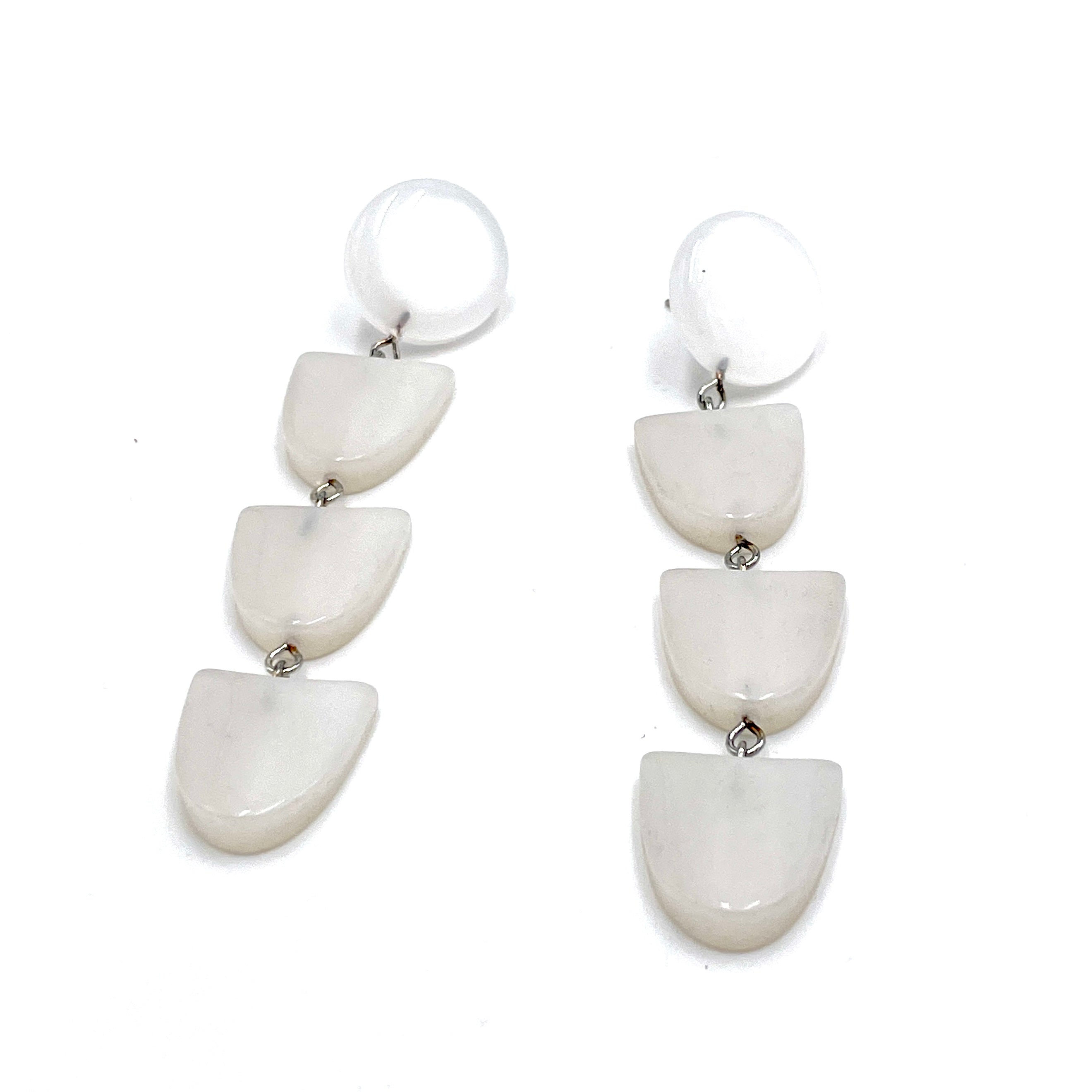 White Arrow Moonglow Earrings *