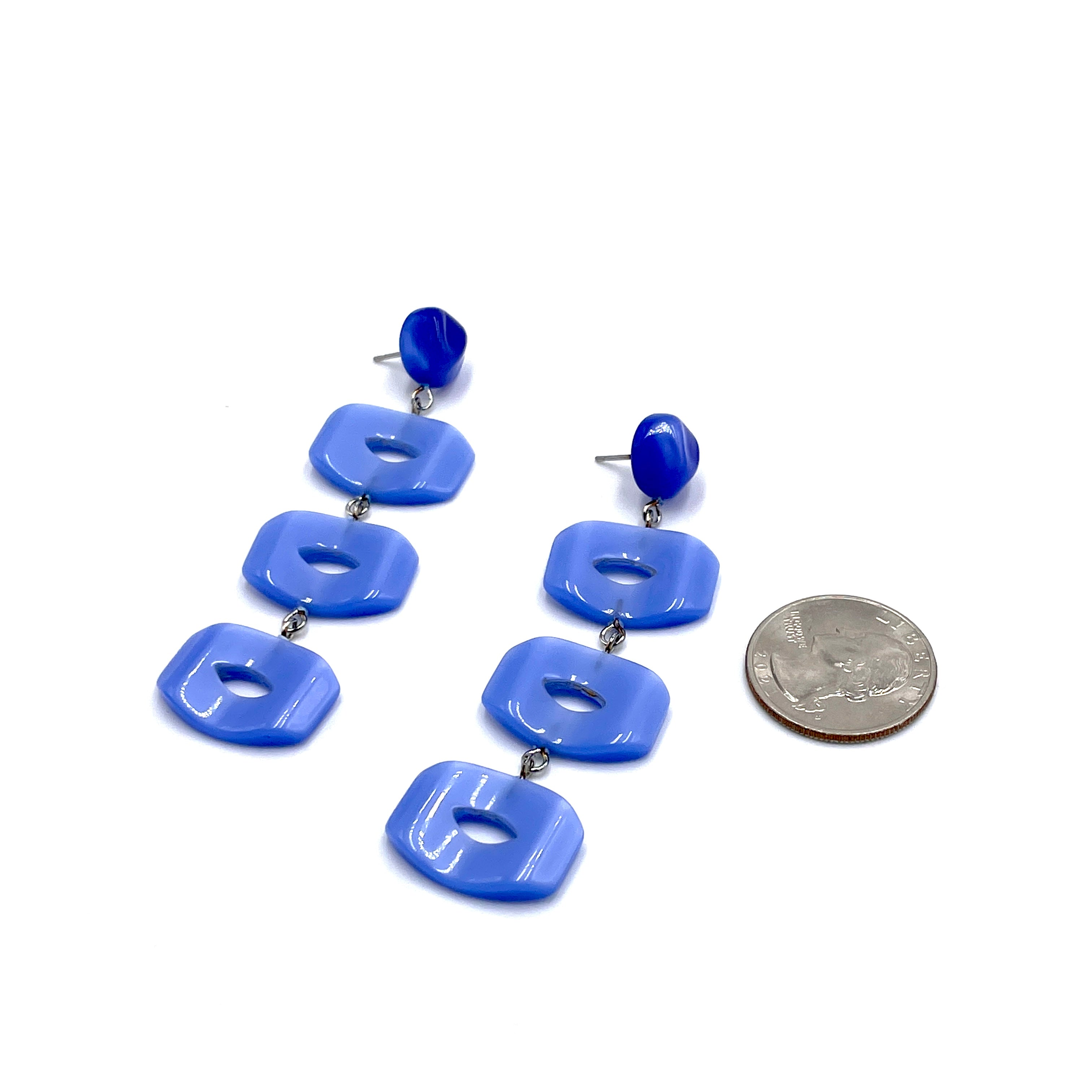 Periwinkle Moonglow Mod Window Statement Earrings *