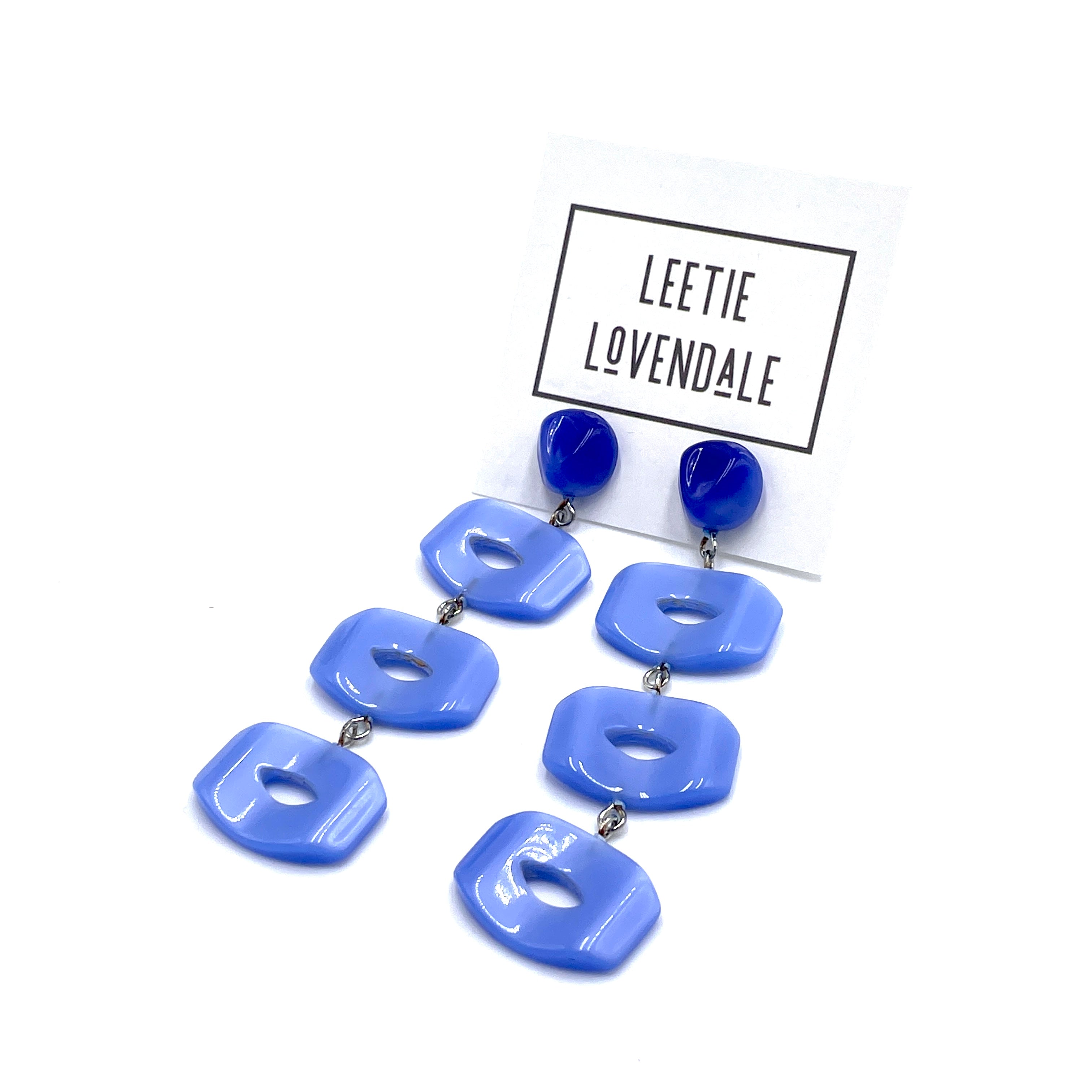 Periwinkle Moonglow Mod Window Statement Earrings *