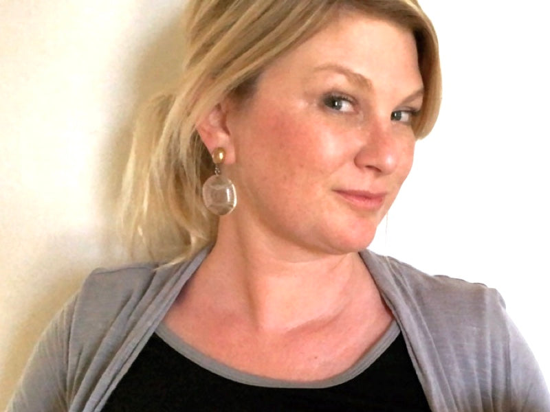 clear gold statement earrings