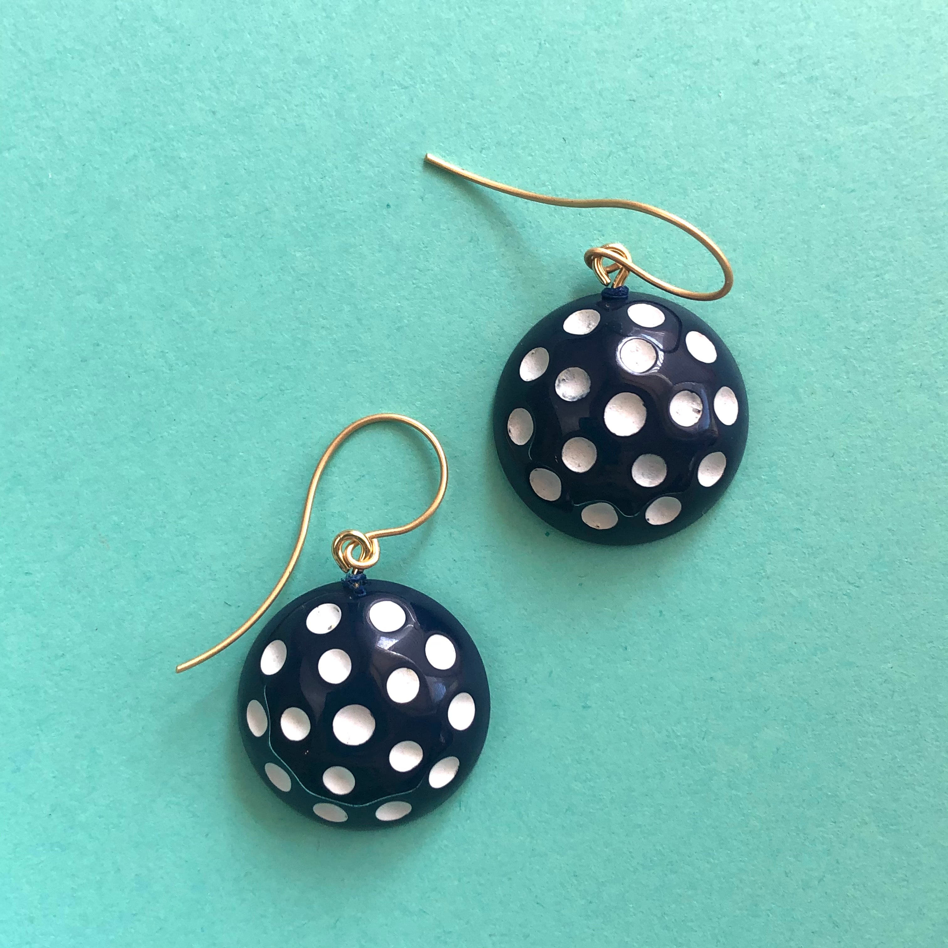 vintage polkadot earrings