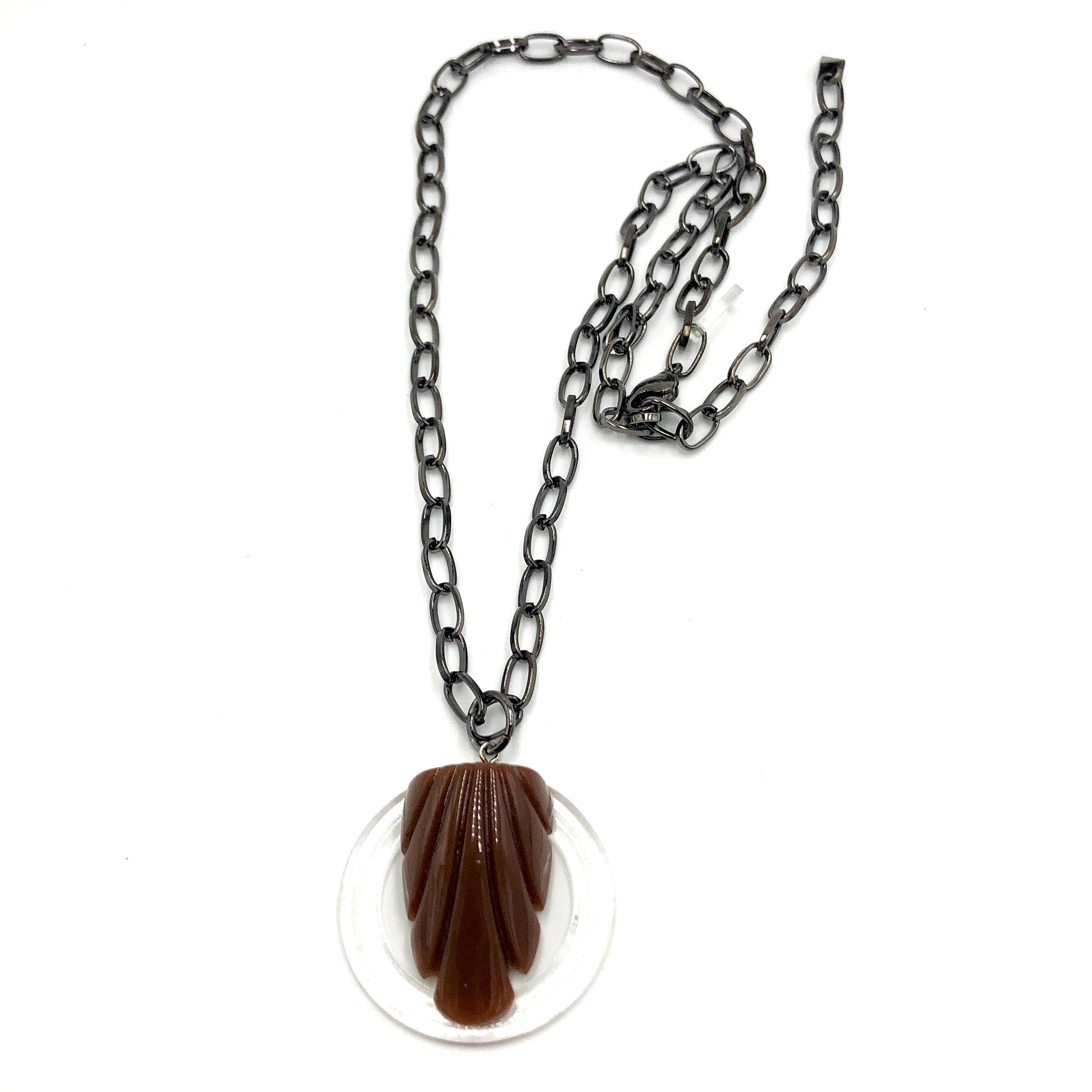 brown deco necklace