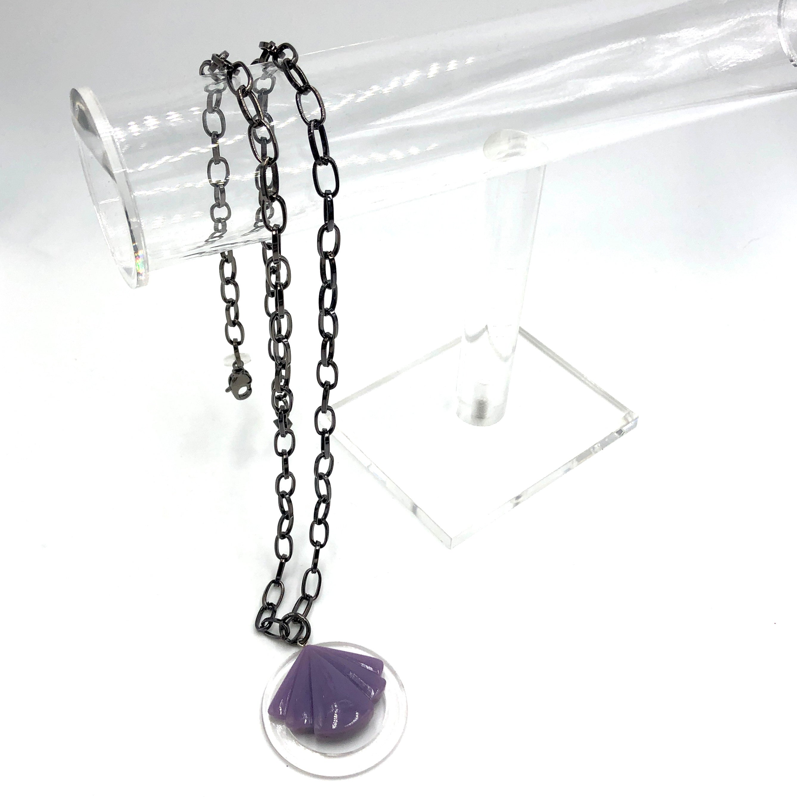 pastel clear necklace