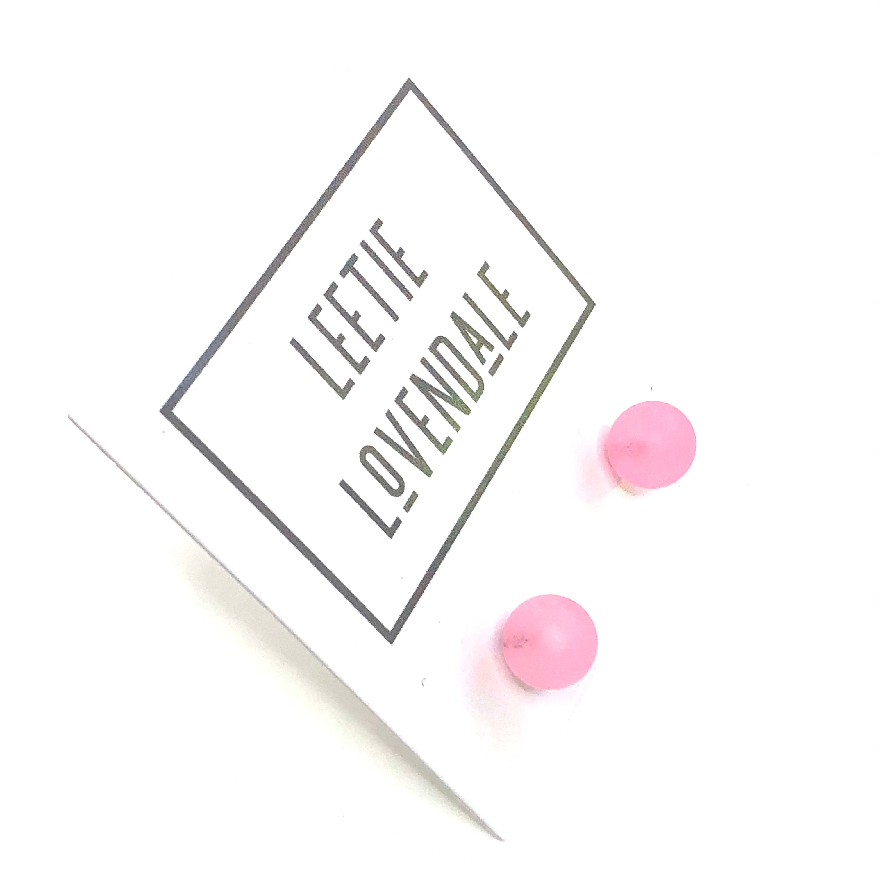 pink frosted earrings