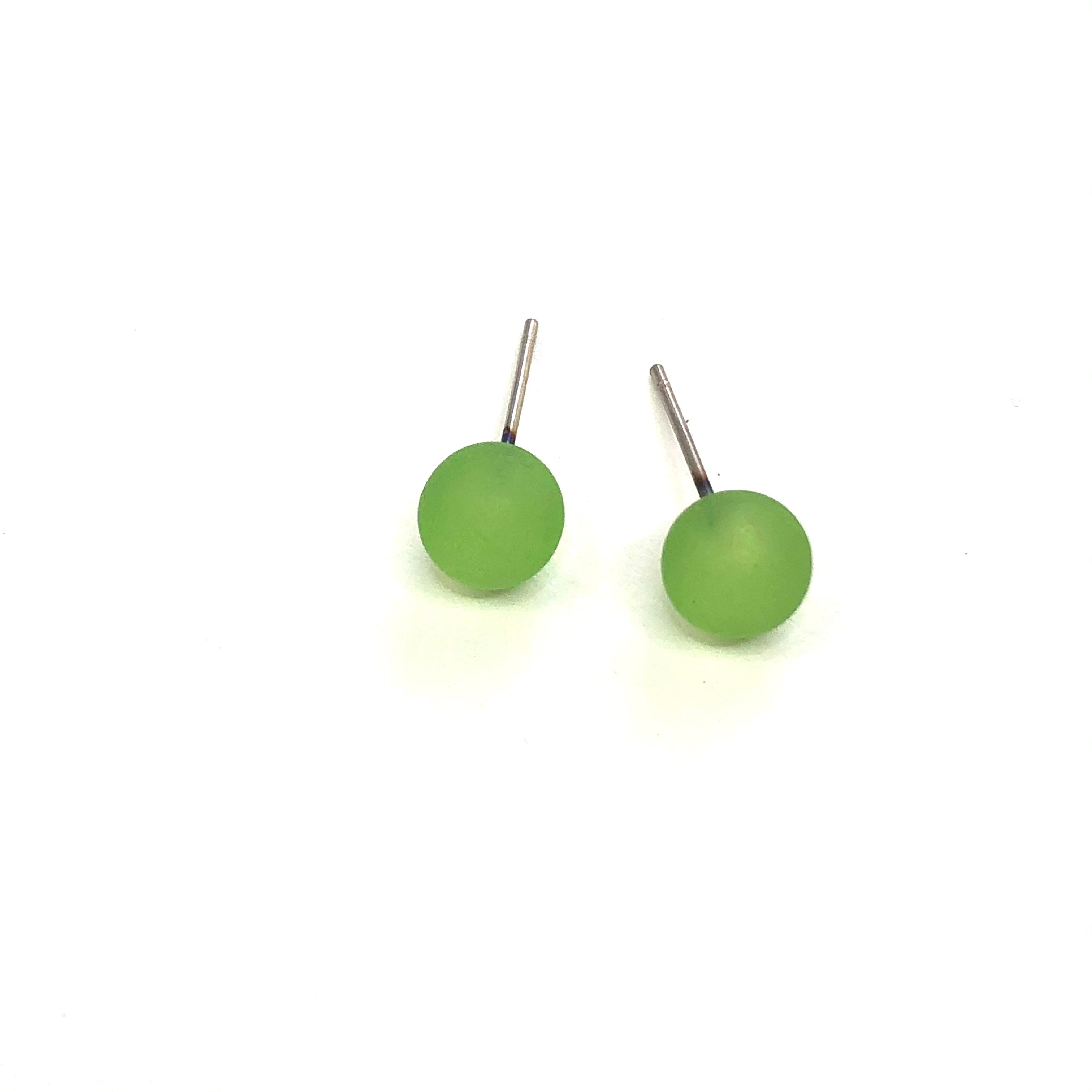 bright green frosted studs