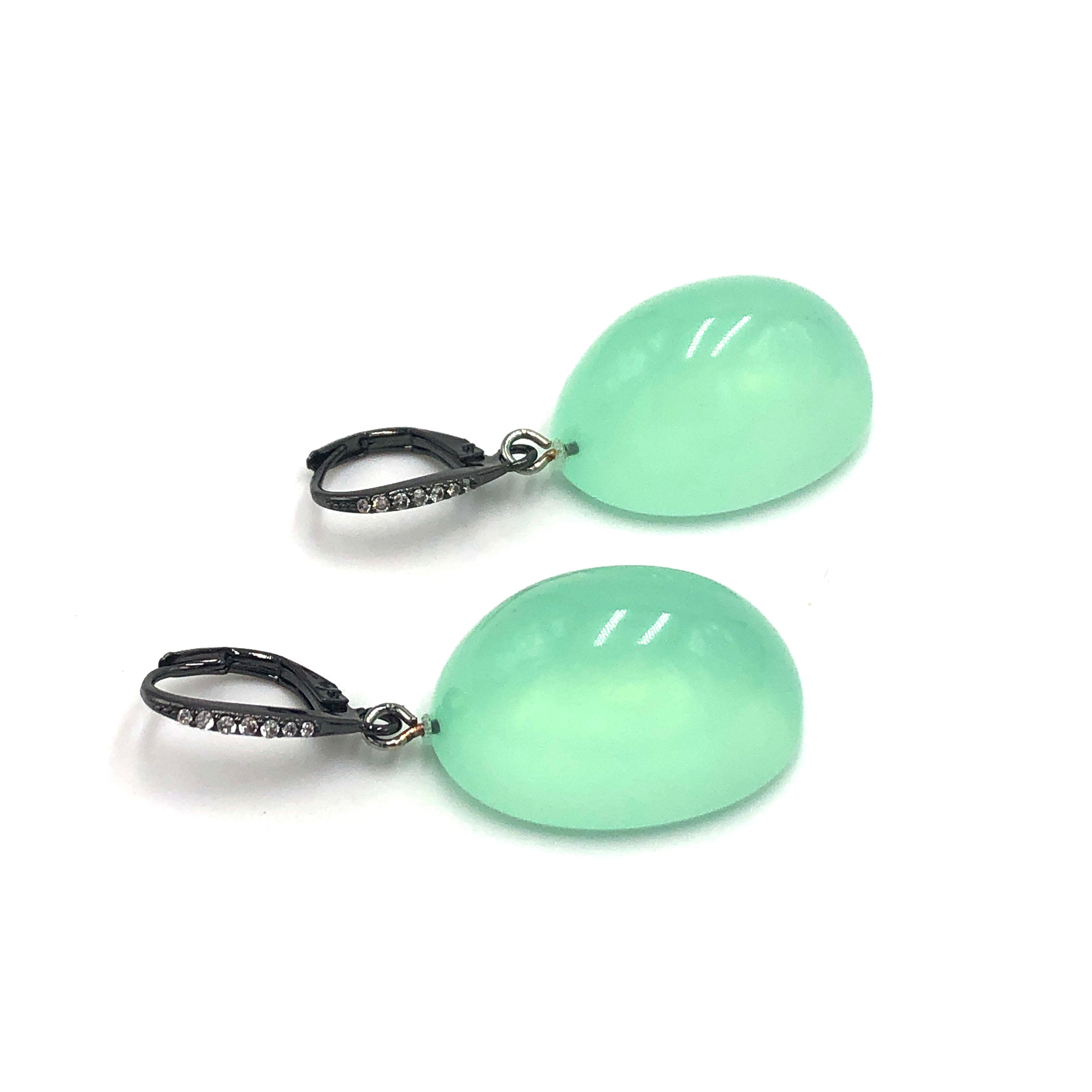 mint green drop earrings