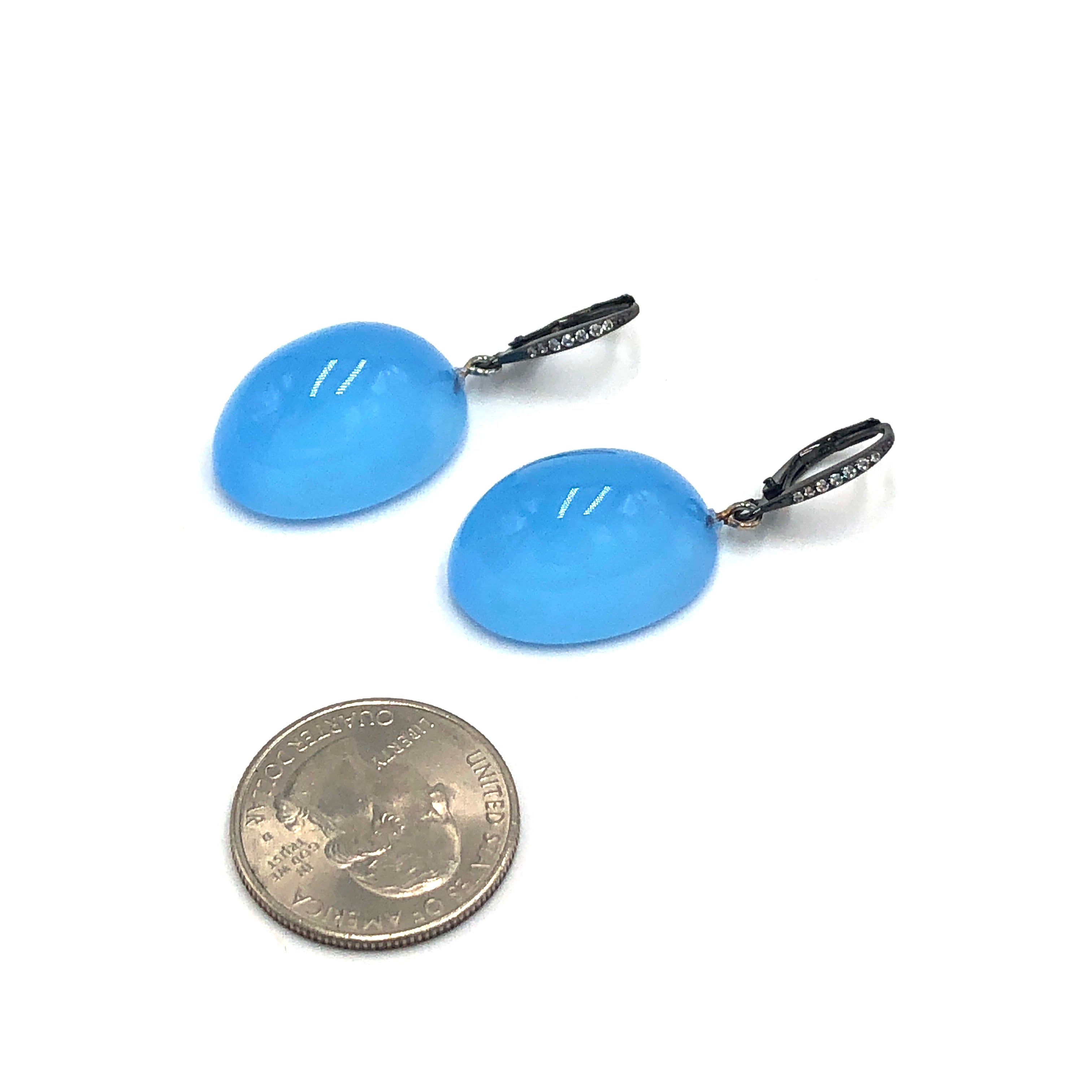 bright blue earrings