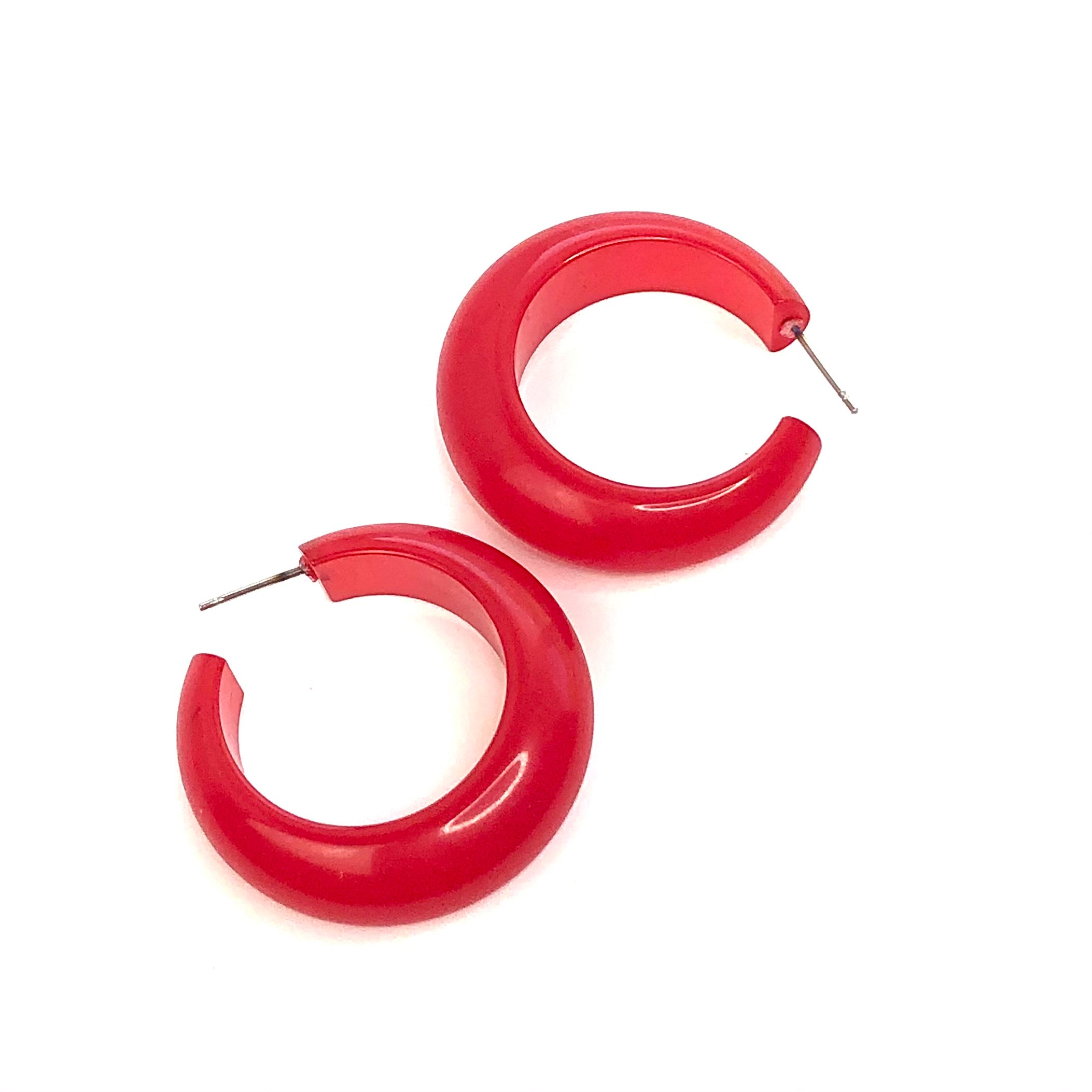 red hoop earrings