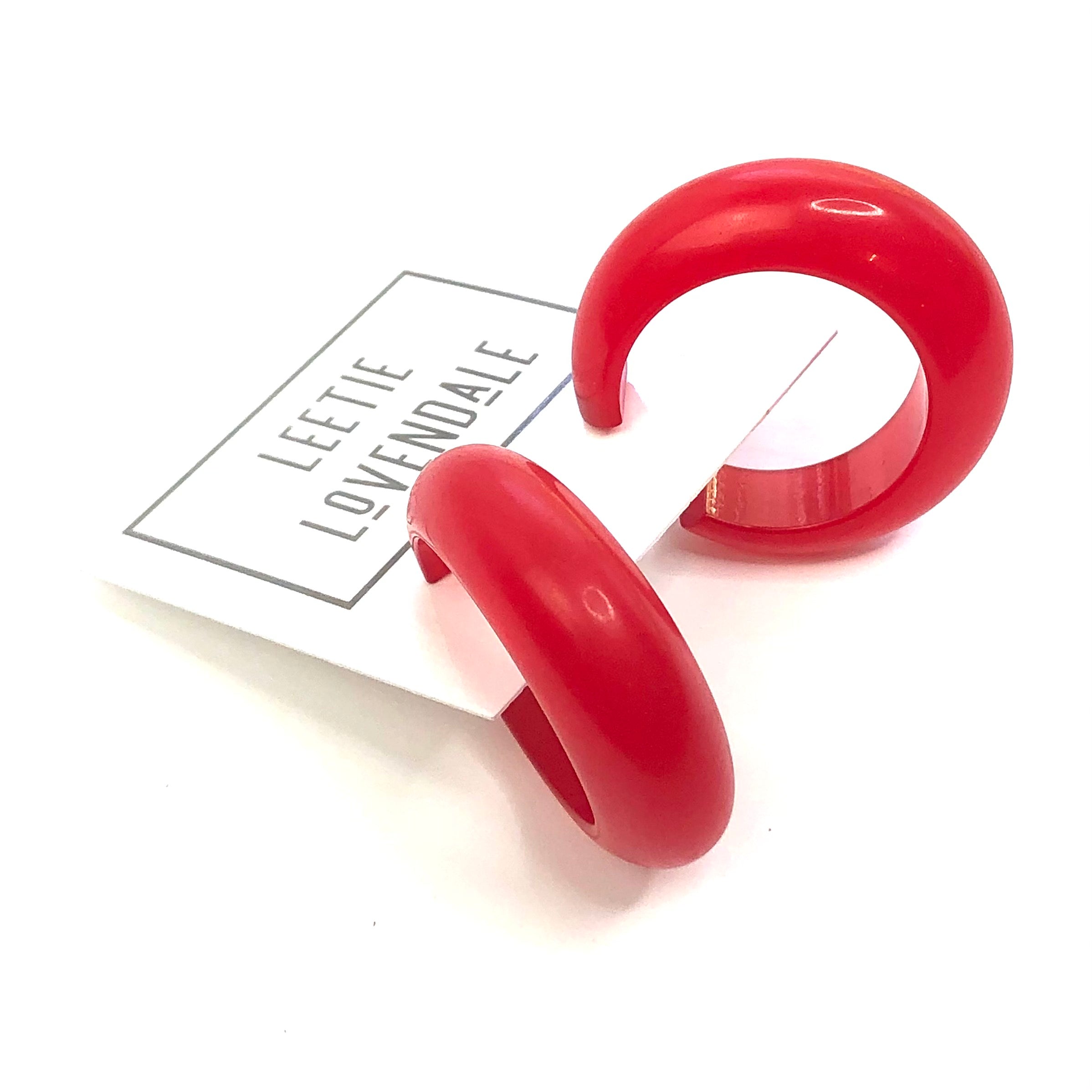 red marbled vintage hoops