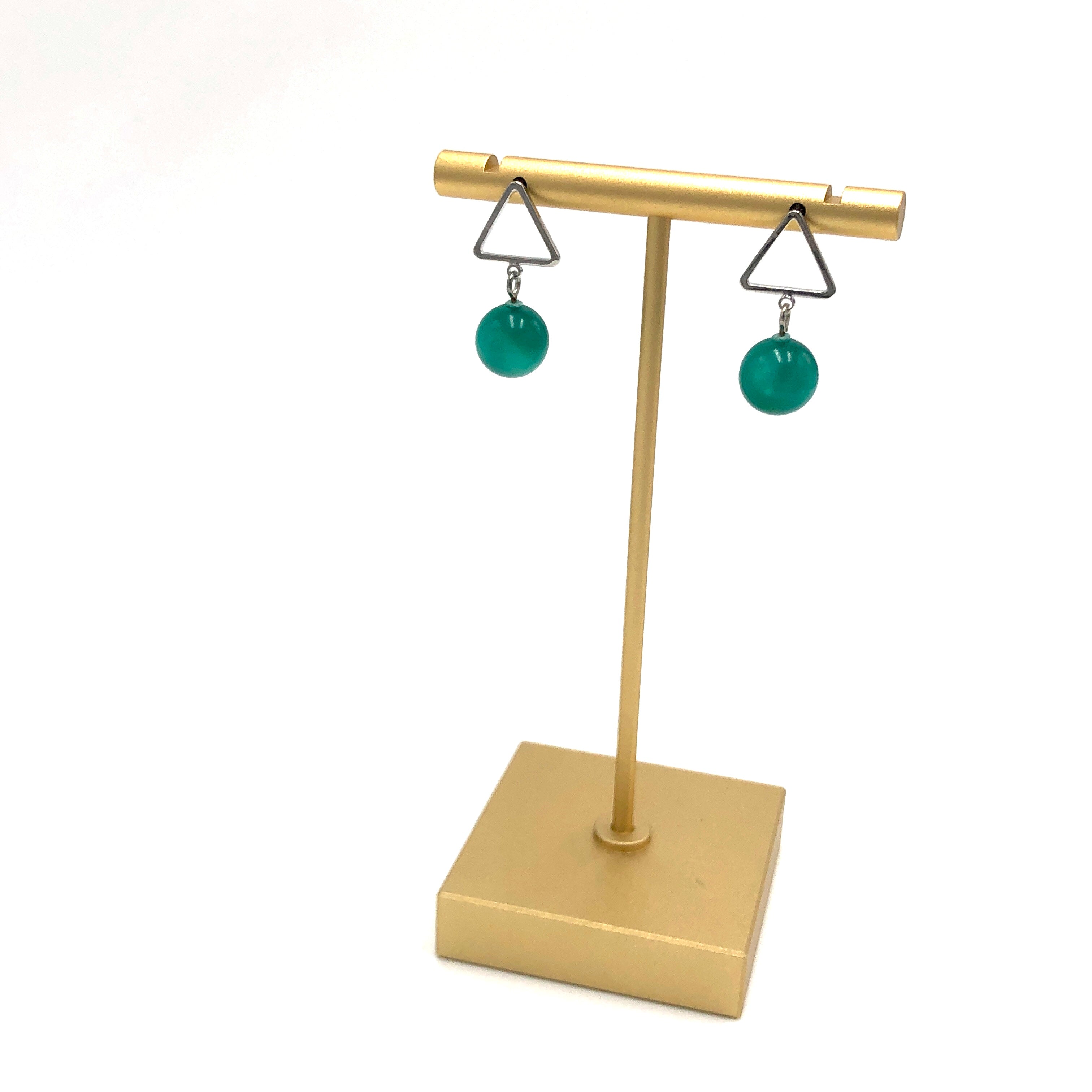 green holiday earrings