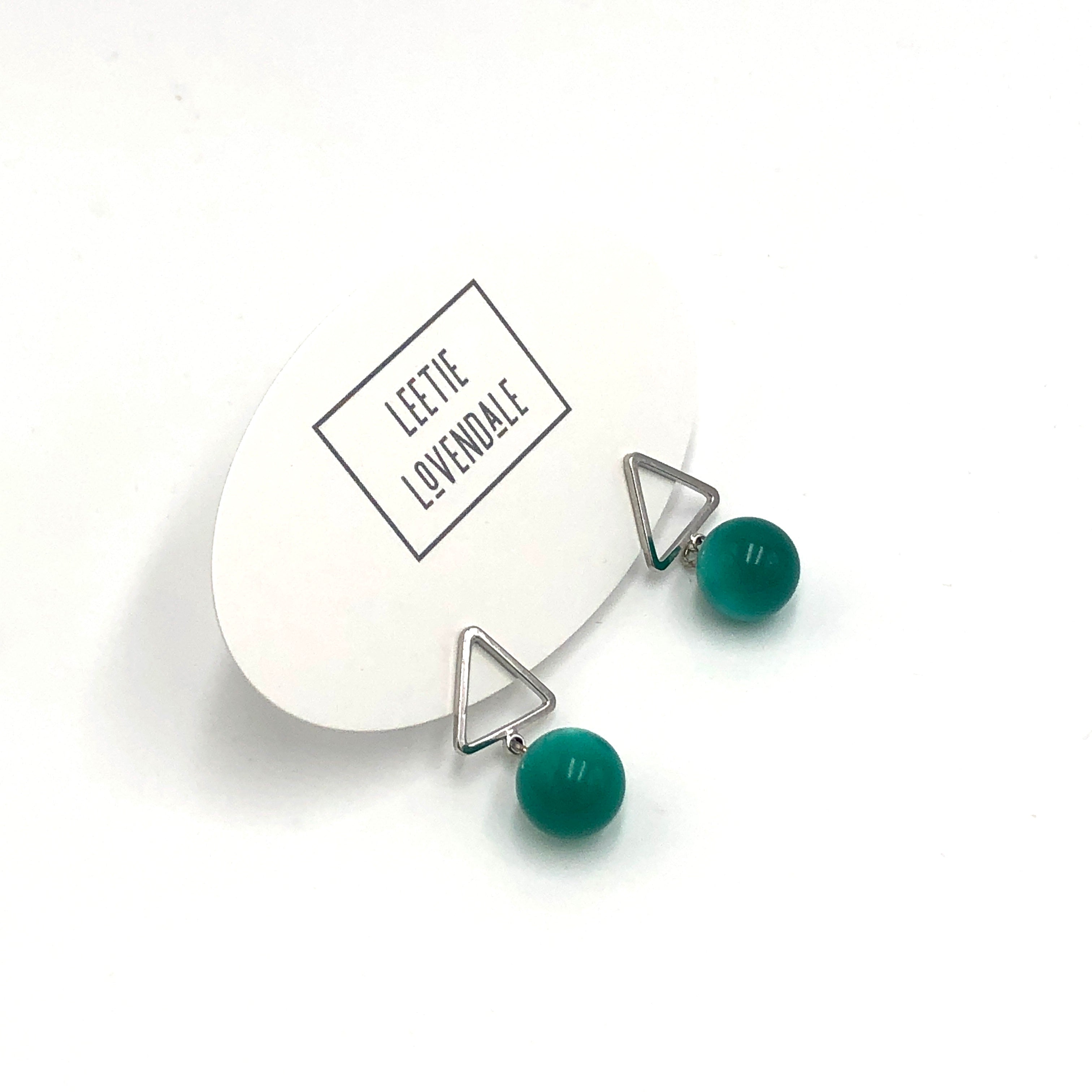 green moonglow drop earrings