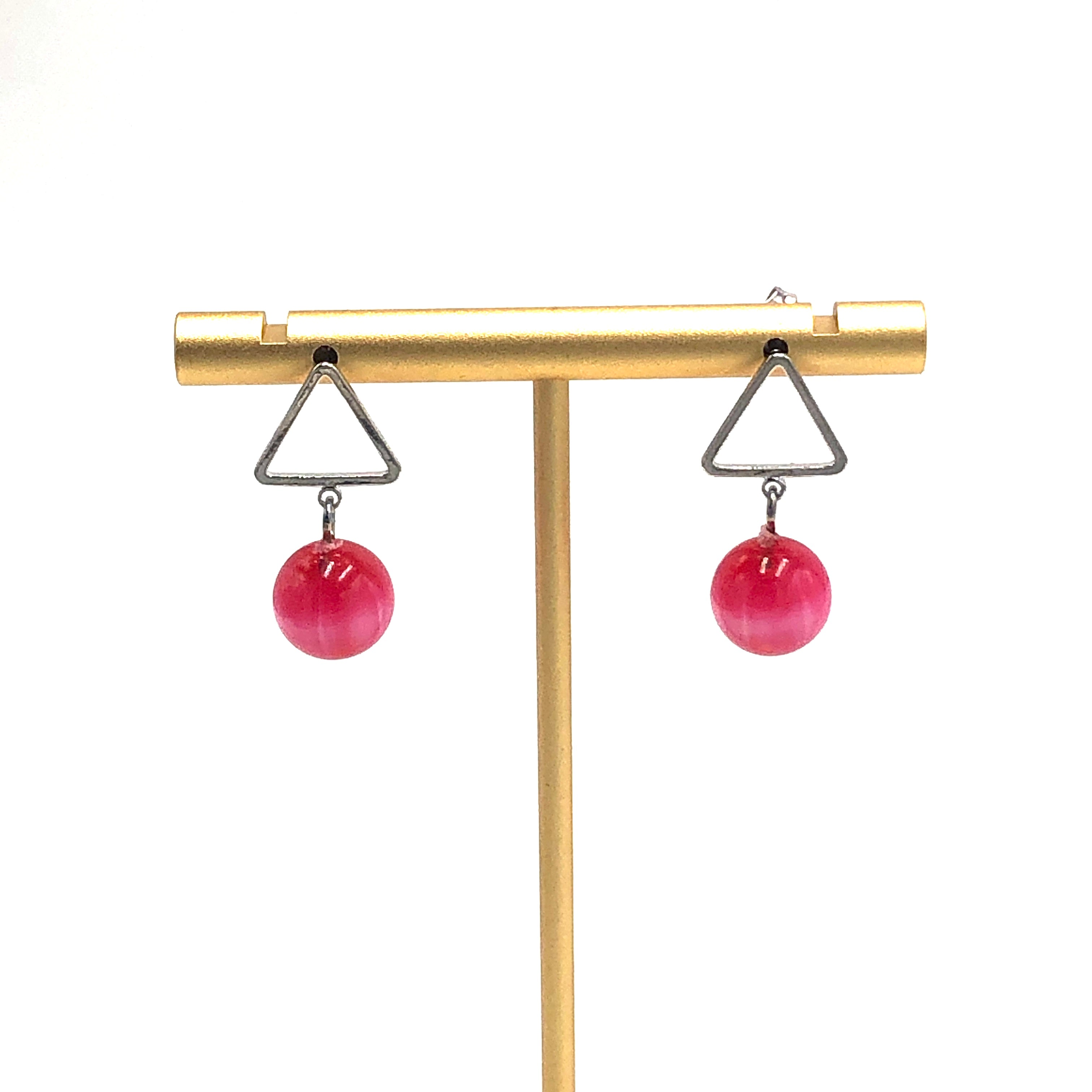 silver triangle studs