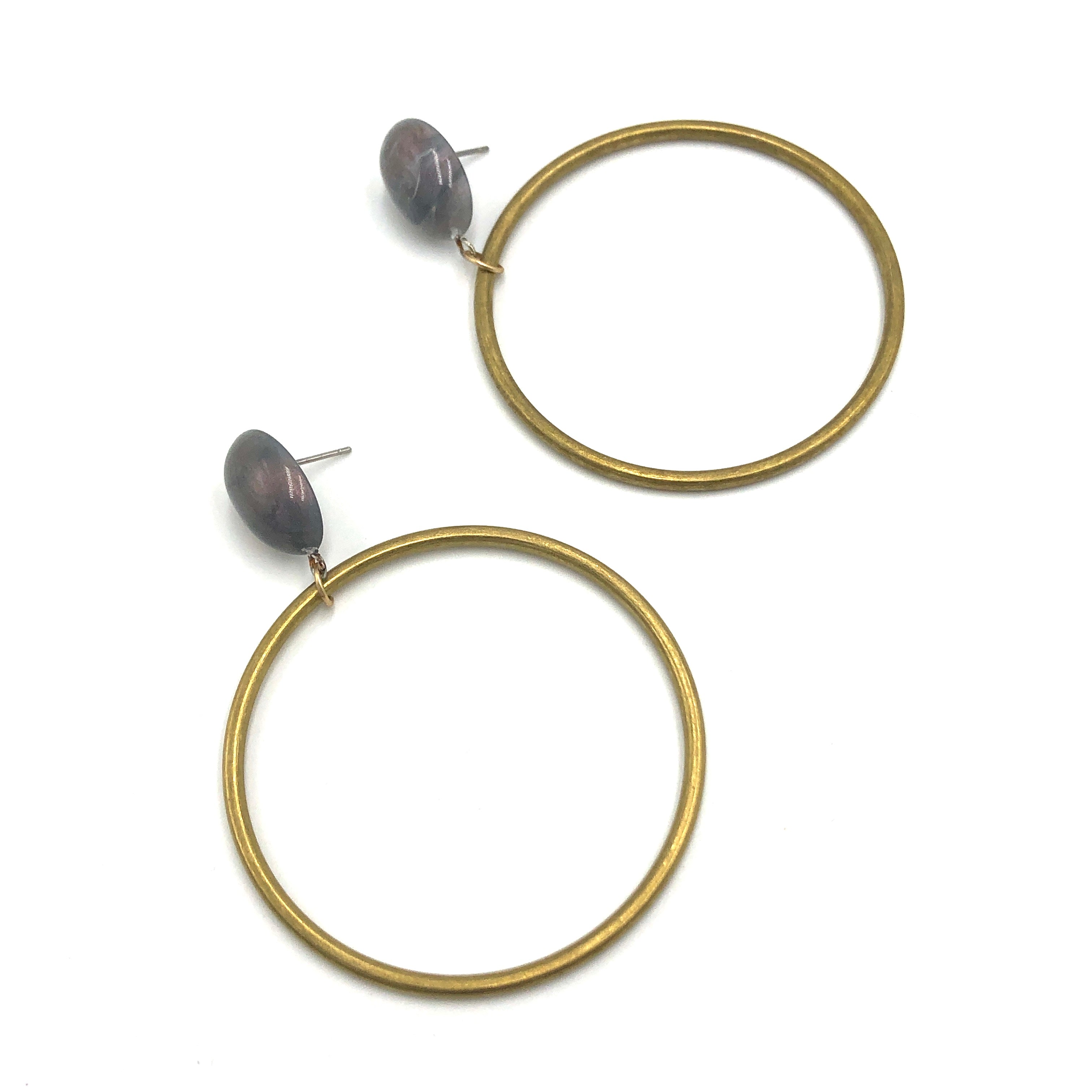 big loop earrings grey