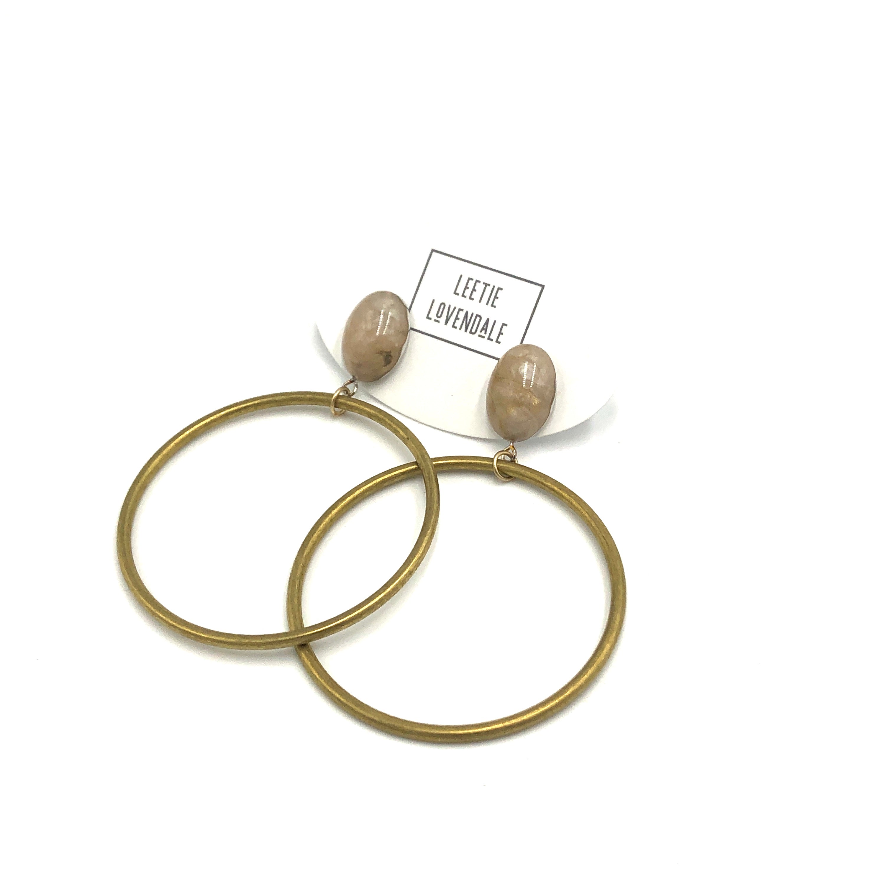 beige loop earrings
