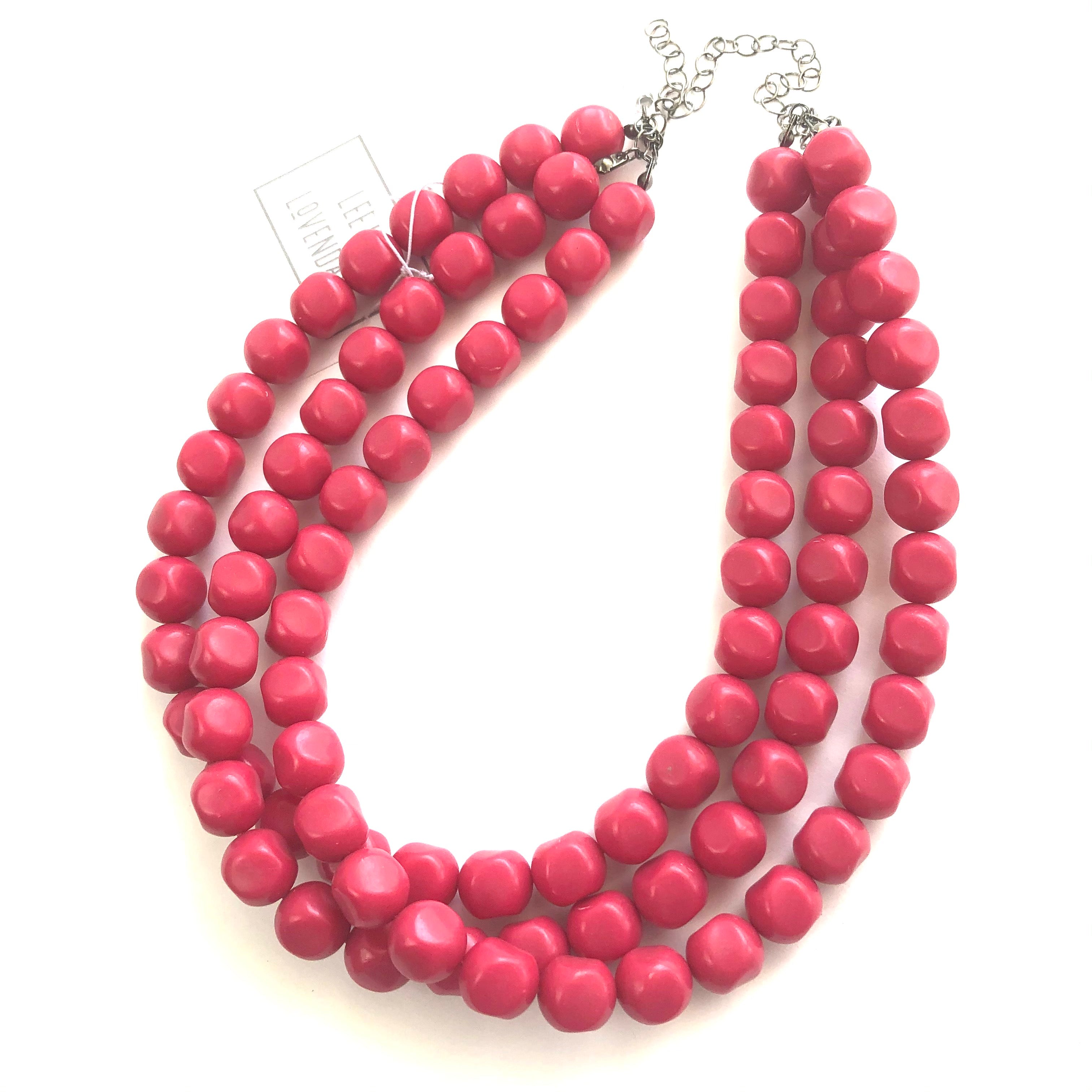 magenta lucite necklace