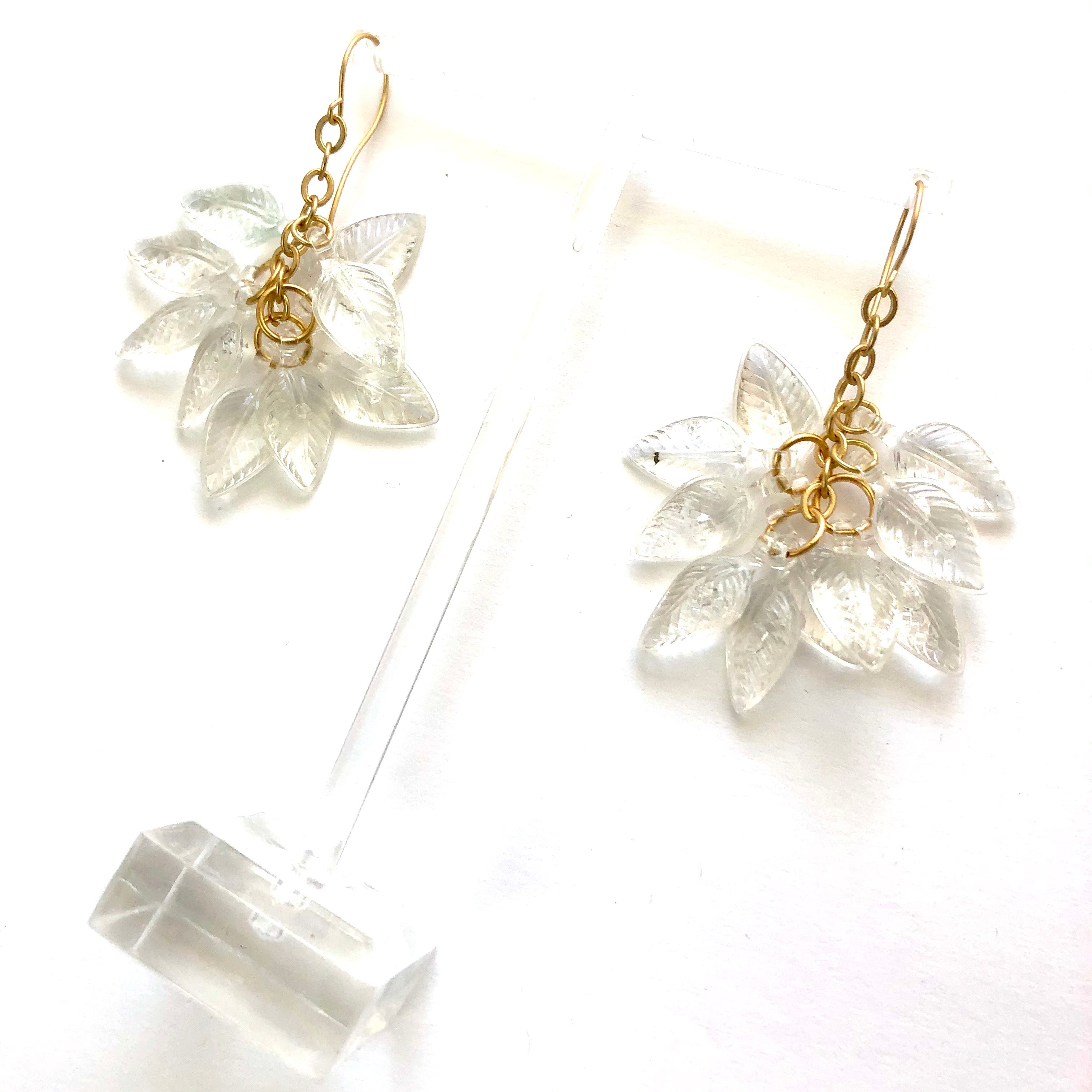 carved leaf earrings